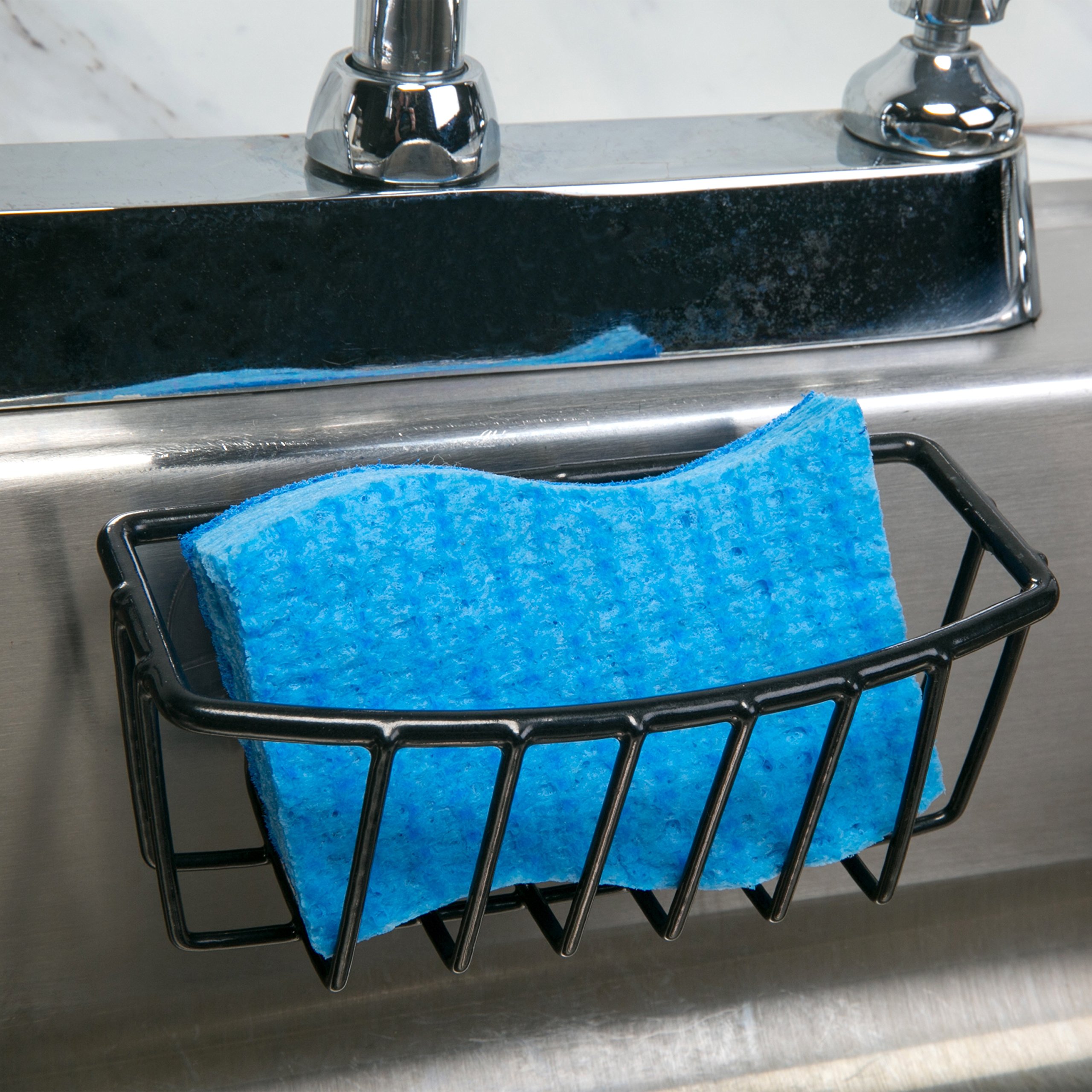 Kitchen Suction Cup Sponge Holder - Rust-Resistant Sink Caddy for Storage & Organization | Perfect for Dishwashing, Countertop & Under Cabinet Use