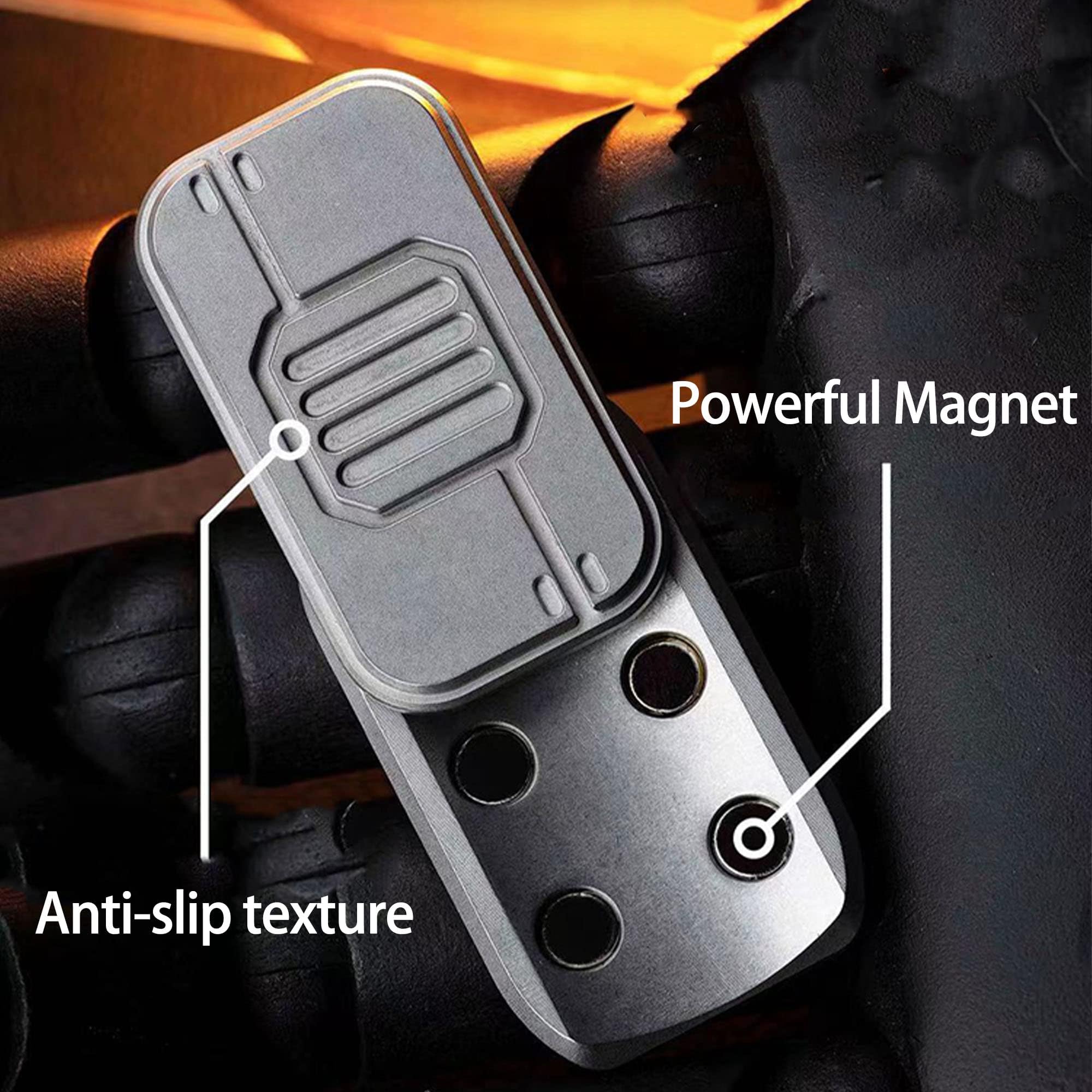 Stainless Steel Fidget Slider - EDC Gear Shield Finger Push Toy for Stress Relief & ADHD Focus - Perfect for Office, Travel, and Anxiety Relief