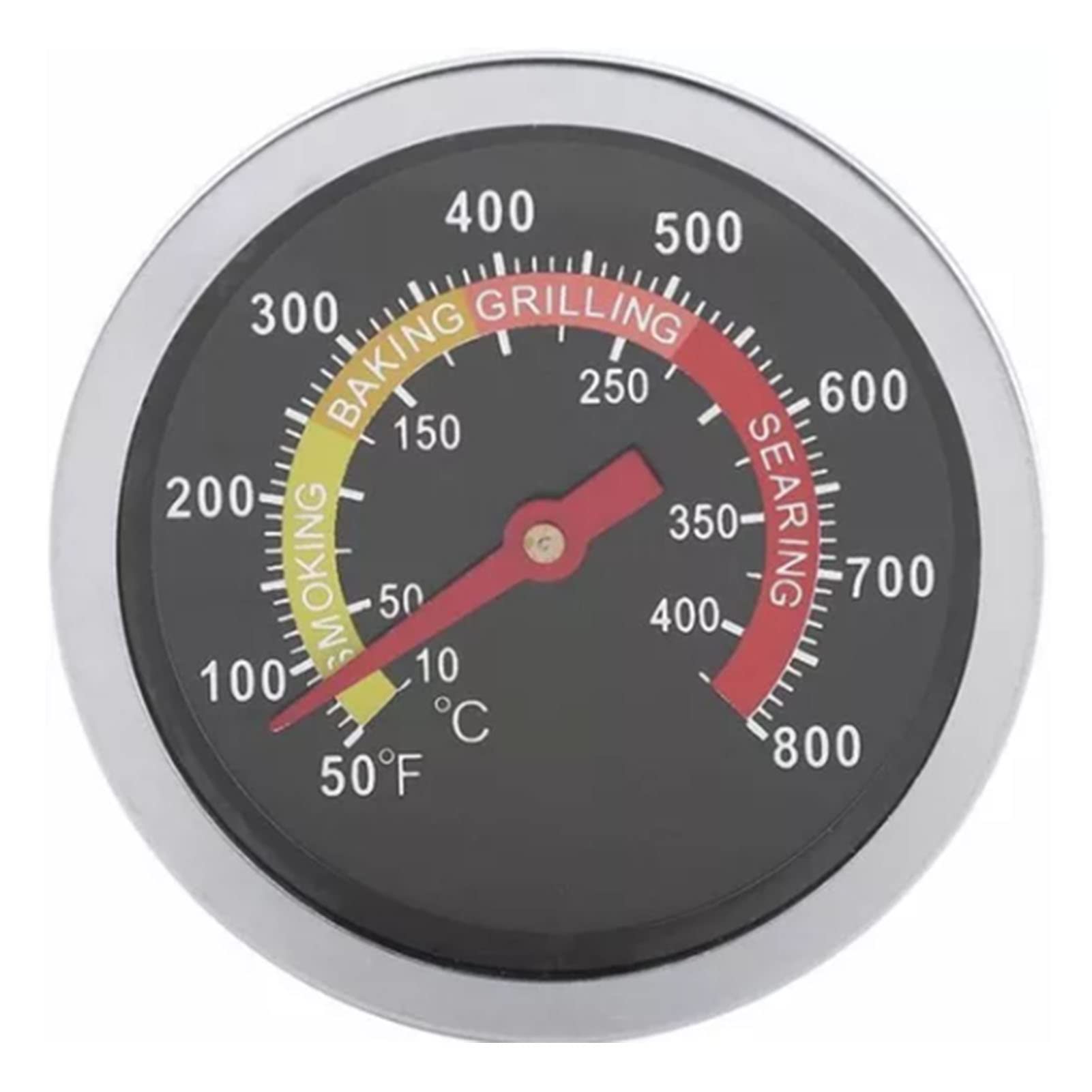 Professional Bimetal Grill Thermometer 50-400°C - Heavy Duty Metal Oven Thermometer for BBQ, Smoker, Baking & Roasting - Accurate Temperature Gauge for Kitchen, Camping & Outdoor Cooking