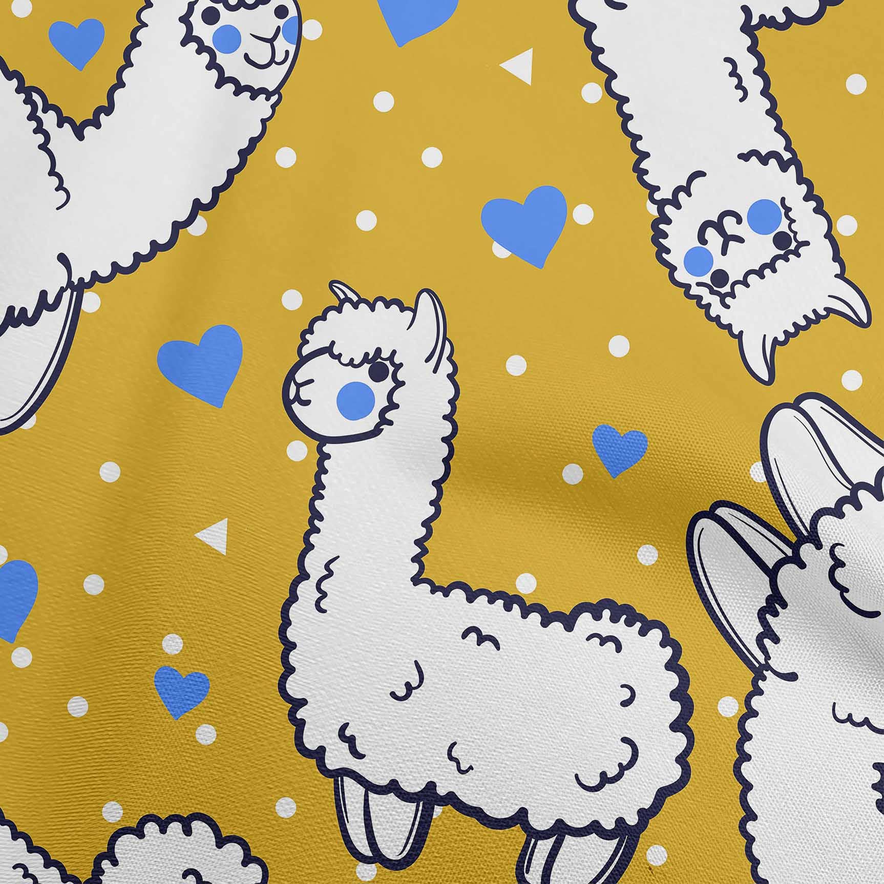 oneOone Cotton Flex Yellow Fabric Sheep Print - 40 Inch Wide Soft Sewing Material for Nursery Decor, DIY Crafts & Quilting - Perfect for Baby Blankets, Curtains & Home Decor Projects