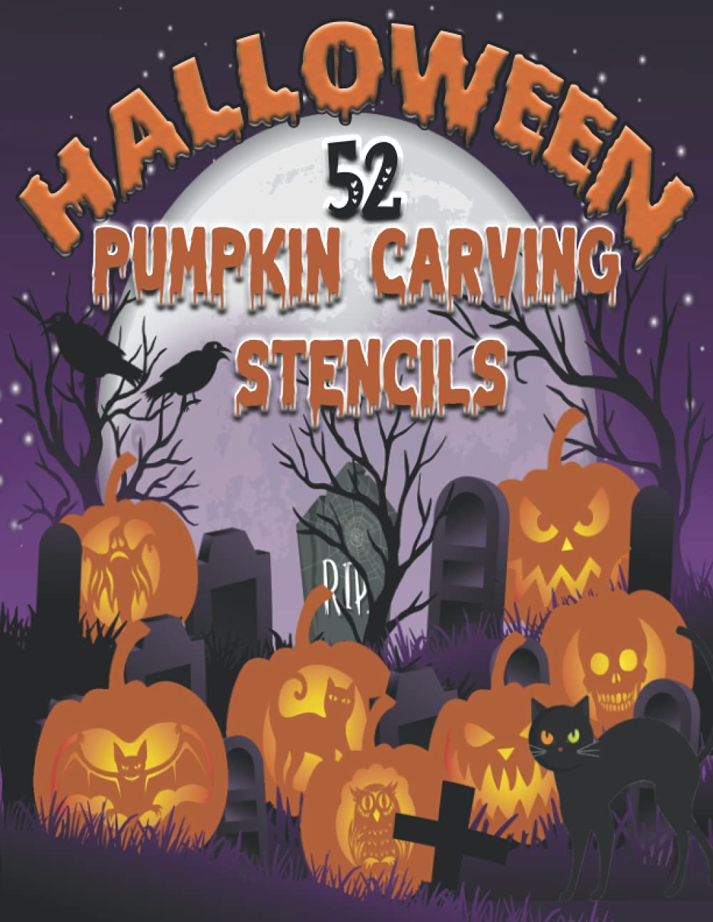 52 Halloween Pumpkin Carving Stencils Kit - Reusable Templates for Spooky Jack-O-Lanterns, Perfect for Halloween Decorations & Pumpkin Carving Parties