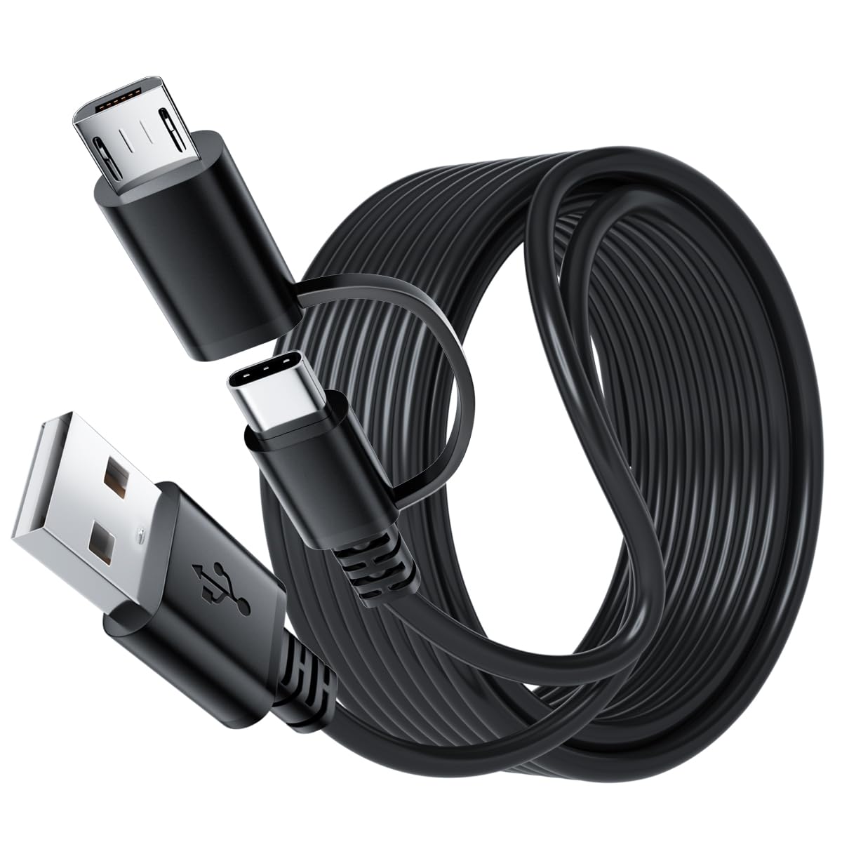 Fast Charging USB C to Micro USB Cable 10ft - Compatible with Samsung Galaxy S7/S6, Tab A/E, Note 10 & Amazon Kindle Fire HD 10/8/7 - Durable Android Phone Charger Cord for Home, Office & Travel