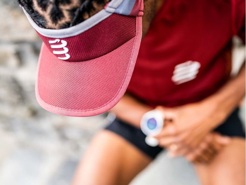 Compressport Unisex Ultralight Visor - SPD Apple/Steel Grey | Running, Cycling & Outdoor Sports Sun Protection