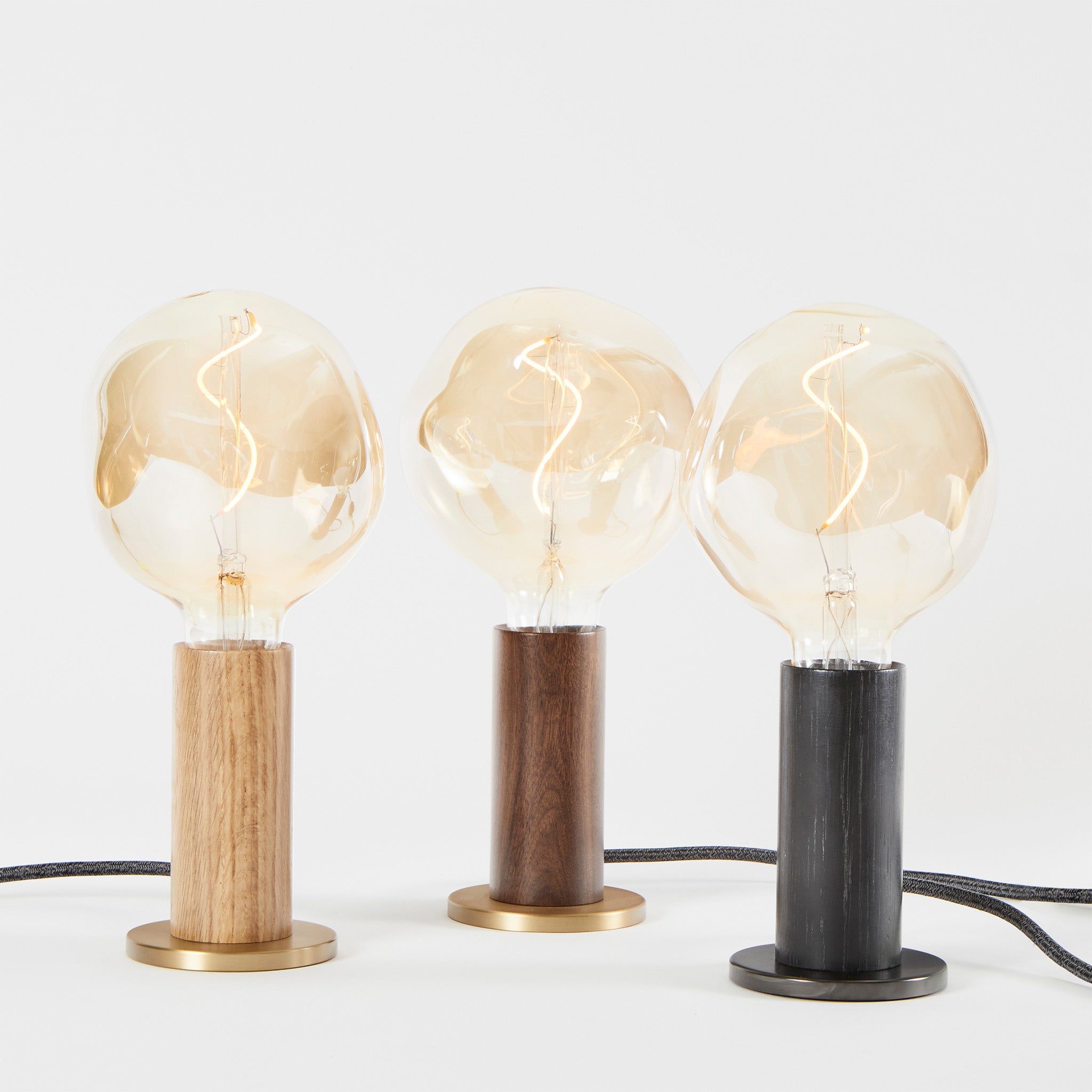 Voronoi Knuckle Table Lamp - Modern Walnut Wood LED Desk Light for Bedroom, Living Room, and Office Decor