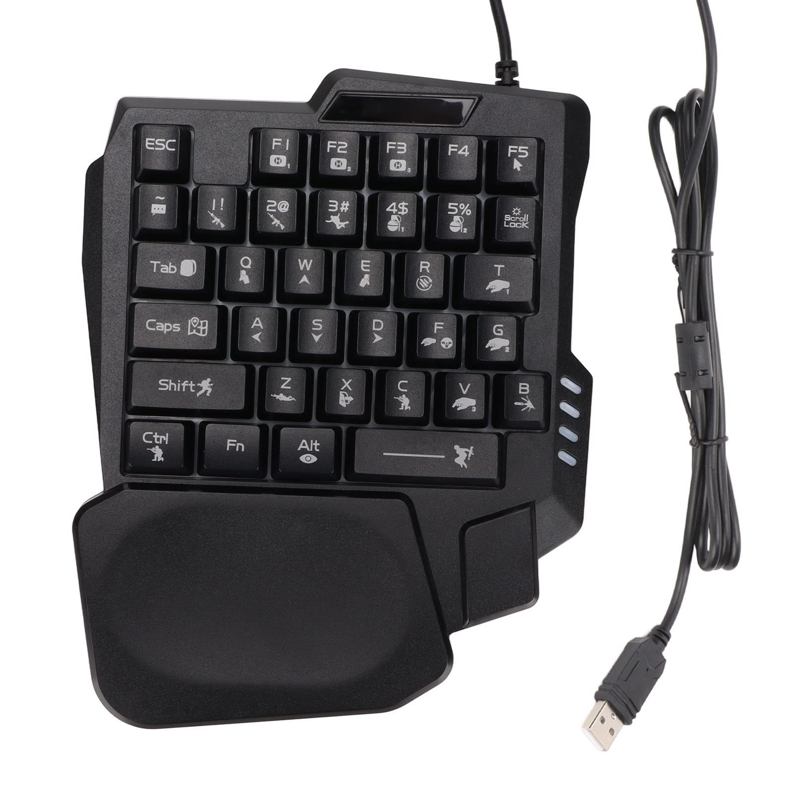 Sazao One-Handed Gaming Keyboard with RGB Backlight & Wide Palm Rest - 35 Keys Mechanical Keyboard for PC, Laptop, Mobile Gaming - Perfect for FPS, MOBA, and Esports Tournaments