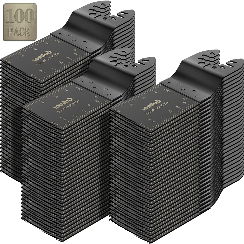 100-Piece Universal Oscillating Tool Blades Set - Compatible with Dewalt, Ryobi & More - Multi-Tool Saw Blades for Wood, Metal & Plastic Cutting - Perfect for Woodworking, DIY Projects & Home Renovations - Ideal for Carpenters, Handymen & Craft Enthusiasts