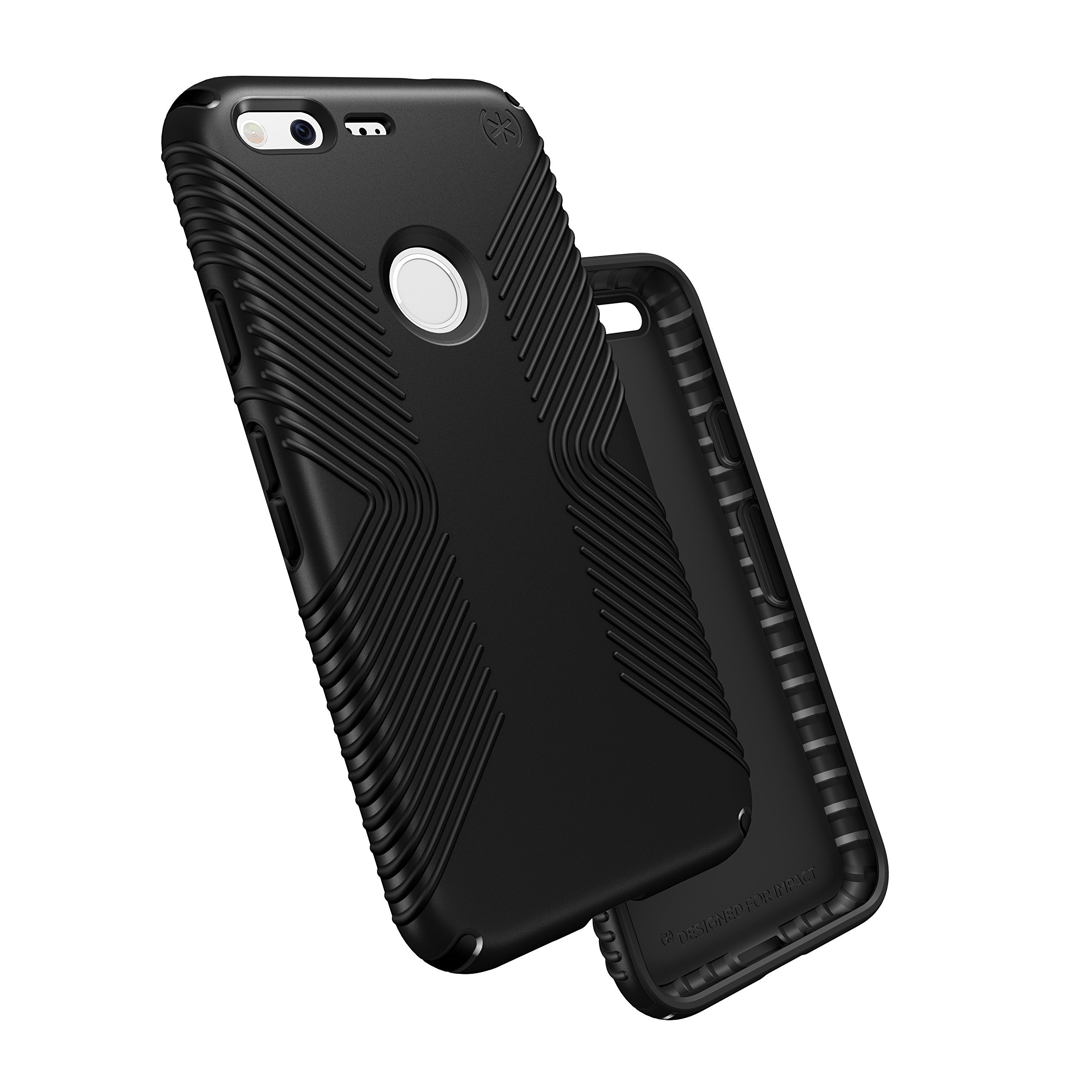 Speck Presidio Grip Protective Case for Google Pixel XL - Slim & Durable Black Design - Perfect for Everyday Use & Active Lifestyles