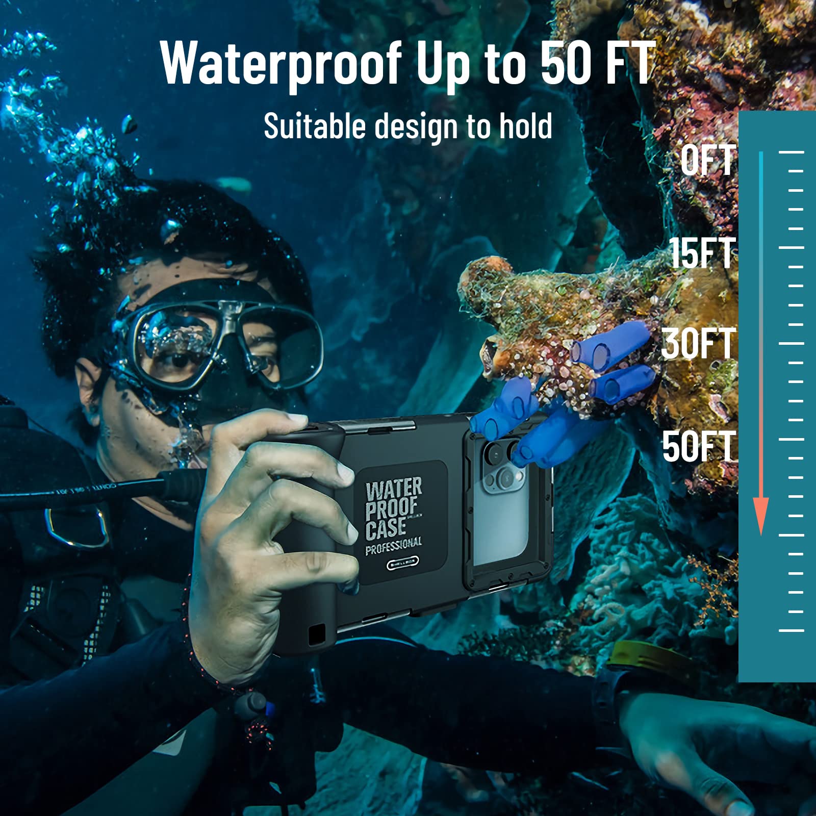 **Waterproof Phone Case for iPhone 16/15/14/13/12/11 Pro Max Mini XR/X/XS & Samsung Galaxy S24/S23/S22/S21/S20/S10 Ultra Plus – Diving & Underwater Protection (Black) – Perfect for Swimming, Snorkeling, and Beach Adventures**