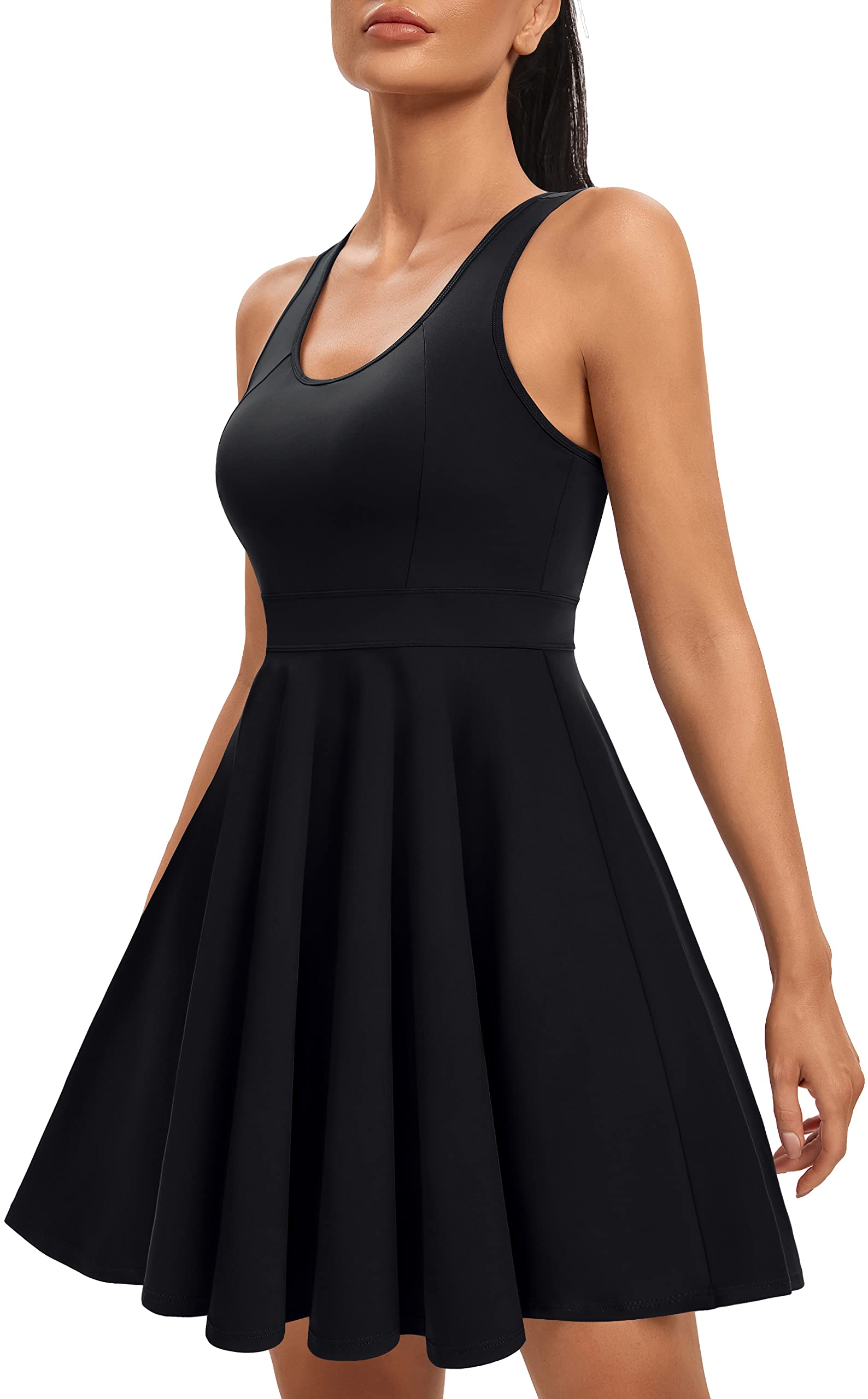 Women's Athletic Tennis Dress with Built-in Bra & Shorts - Breathable Workout Dress for Golf, Tennis, Gym & Running - Perfect for Sports & Active Lifestyle