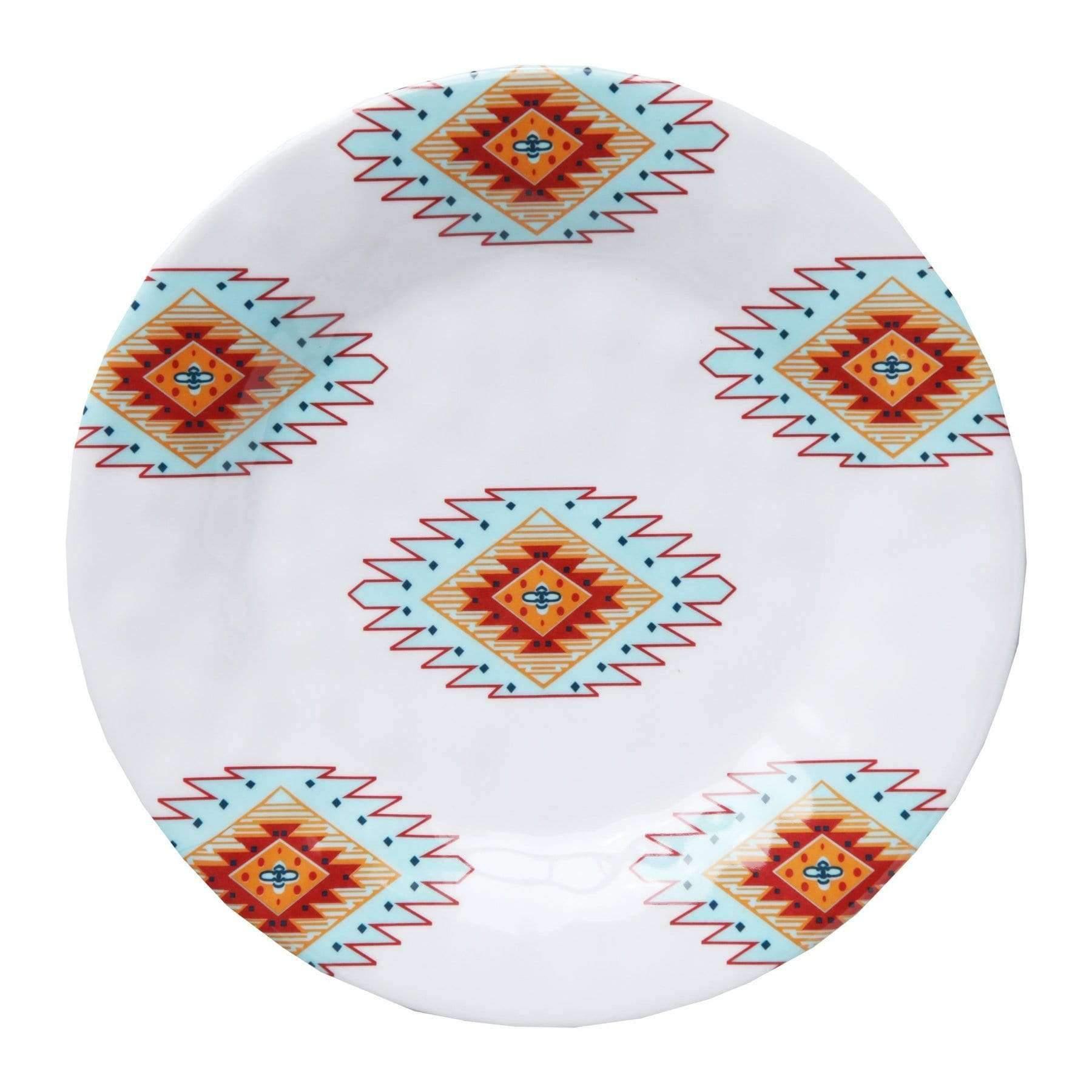 Southwestern Melamine Dinnerware Set - 14-Piece Colorful Dish Set for Outdoor Dining, Picnics & Camping - Durable & Lightweight Plates, Bowls & Mugs
