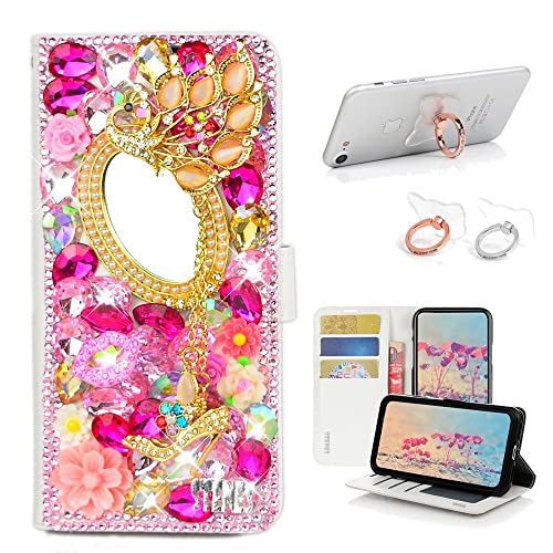 Pink, Girls Mirror Peacock Pendant Flowers