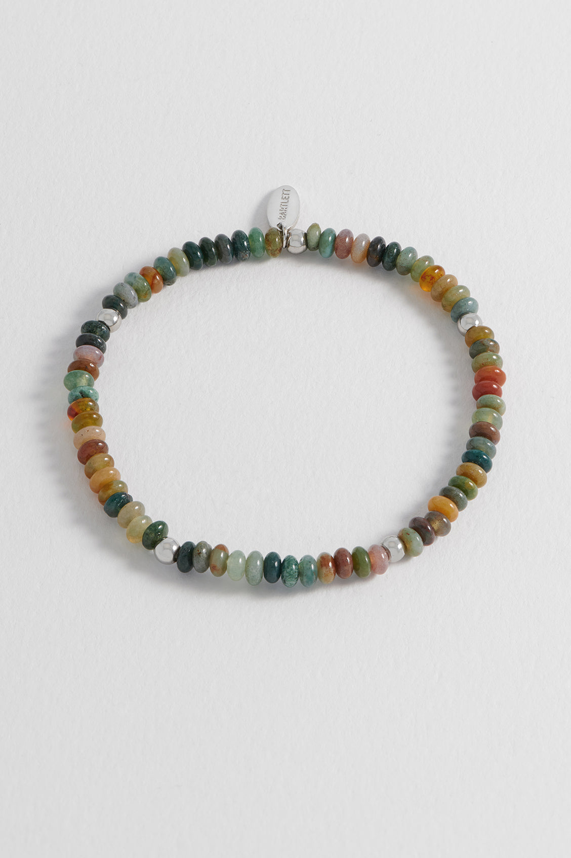 Men's Stretch Disc Bracelet with Natural Gemstones - Adjustable Beaded Bracelet for Yoga, Meditation & Everyday Wear