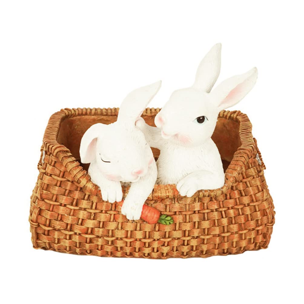Rabbit Flower Pot - Cute Bunny Succulent Planter for Indoor & Outdoor Plants, Pen Holder & Desk Decor - Perfect Easter Gift for Home & Office