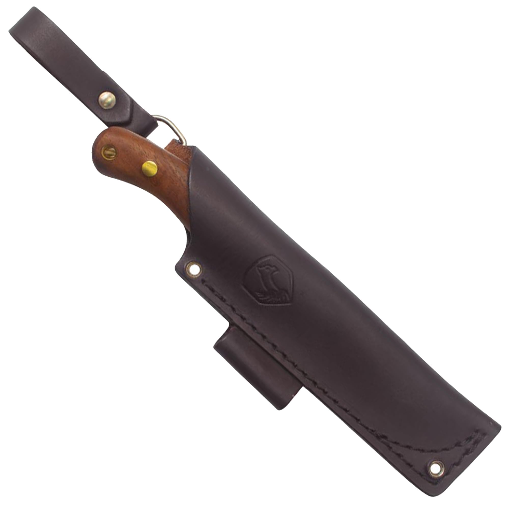 Condor Tool & Knife Bisonte Bushcraft Knife - 1095 High Carbon Steel Blade (4.7 Inch) with Handcrafted Leather Sheath - Survival Knife for Camping, Hunting & Outdoor Adventures - 3mm Thick, 9.5oz Durable Design