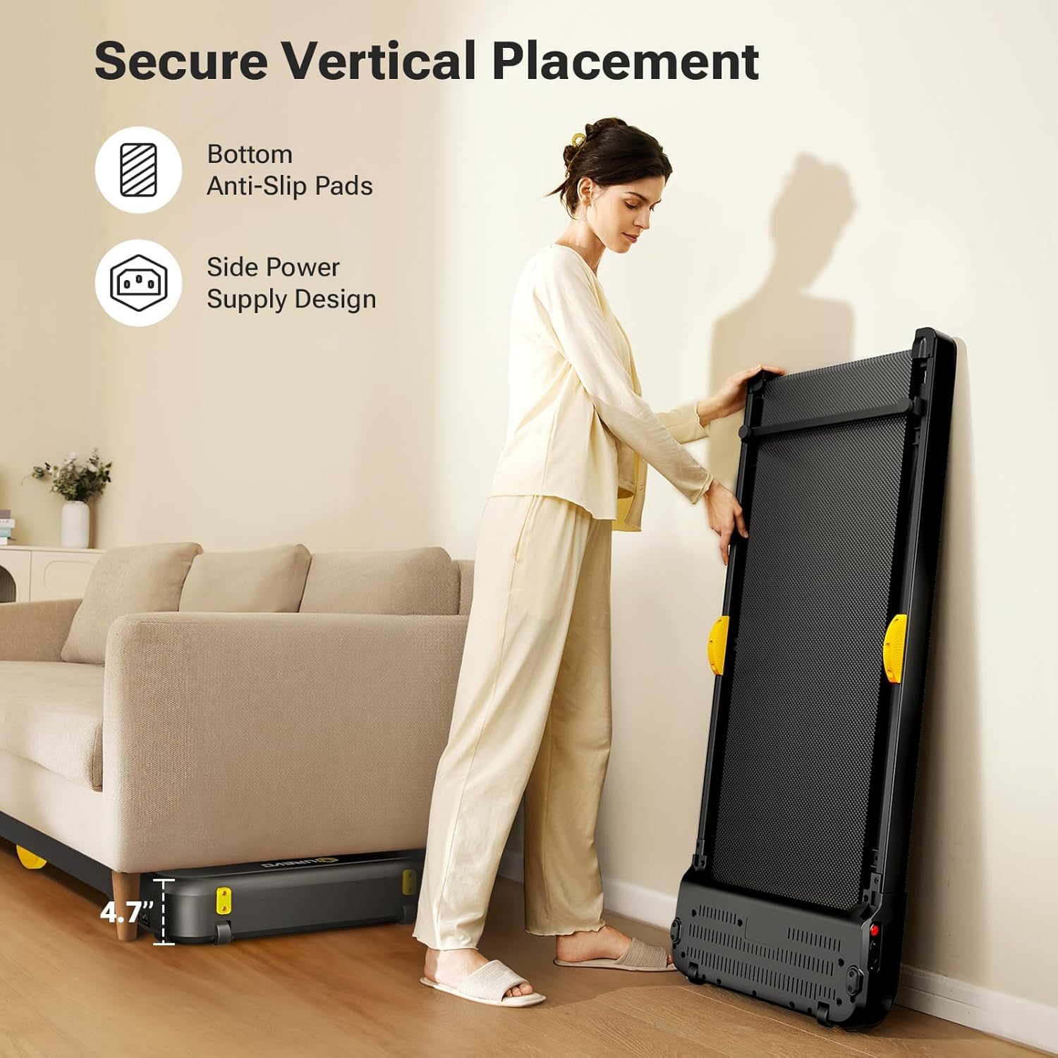 UREVO Under Desk Treadmill - Portable Walking Pad for Home & Office with Remote Control, LED Display & Double Shock Absorption (265 lb Capacity) - Perfect for Workouts While Working or Watching TV