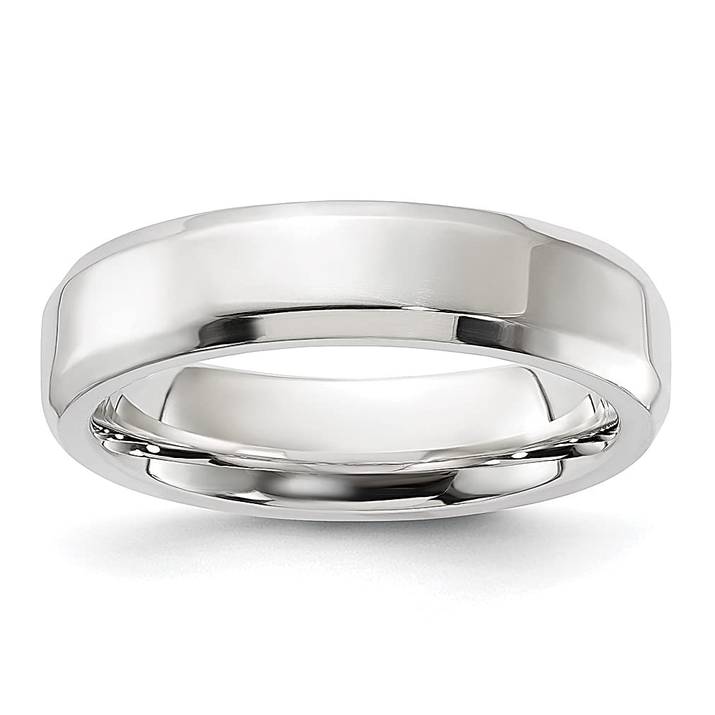 925 Sterling Silver 5mm Beveled Edge Size 10 Wedding Ring Band - Classic Fine Jewelry for Women - Elegant Anniversary, Engagement & Bridal Gift for Her - Perfect for Weddings, Proposals & Special Occasions