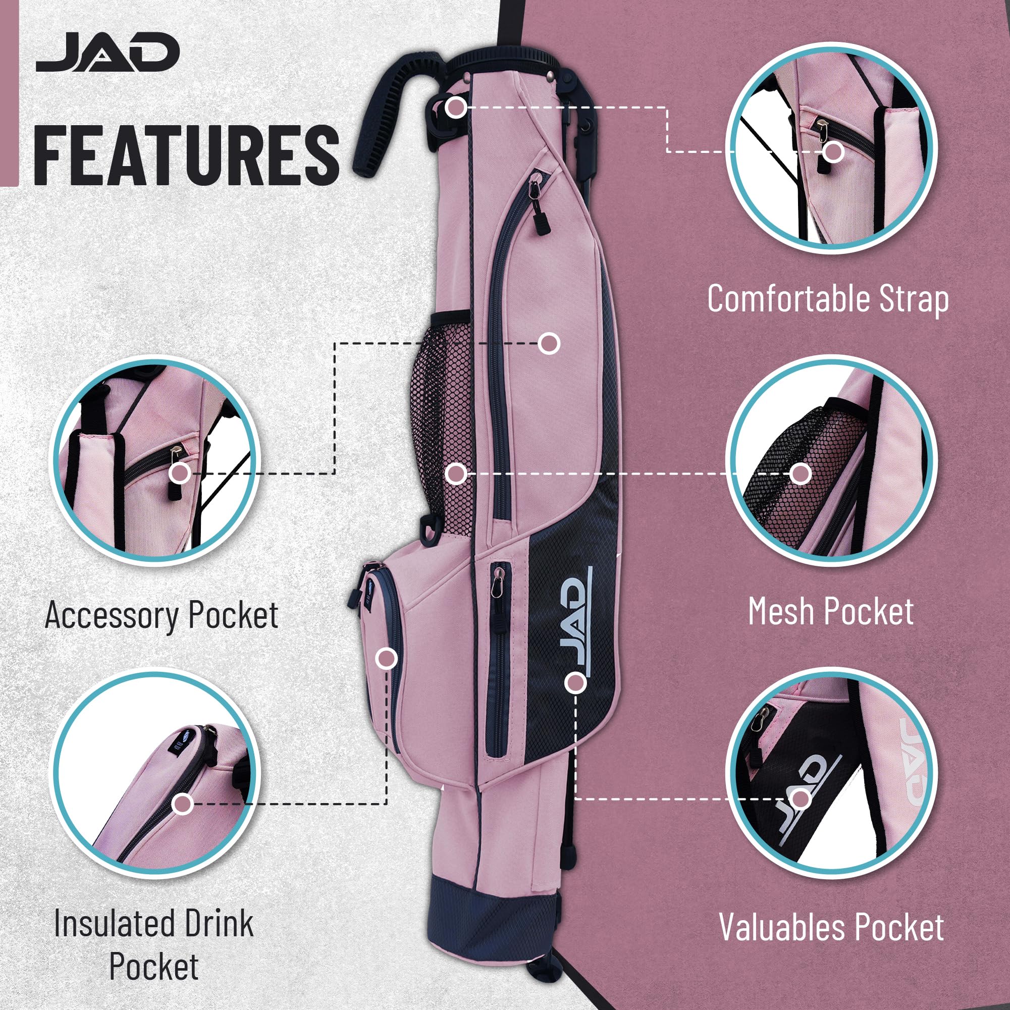 Premium Sunday Golf Stand Bag - Lightweight & Easy Carry for Men & Women | Perfect for Pitch & Putt