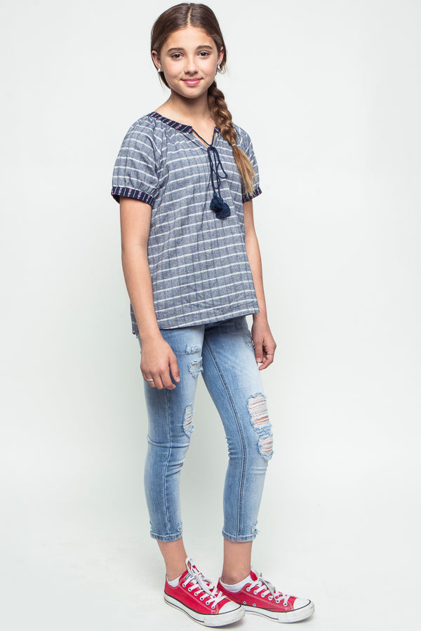 Stylish Woven Tunic Top for Women - Comfortable & Flowy Blouse for Casual Wear, Office, or Summer Outfits
