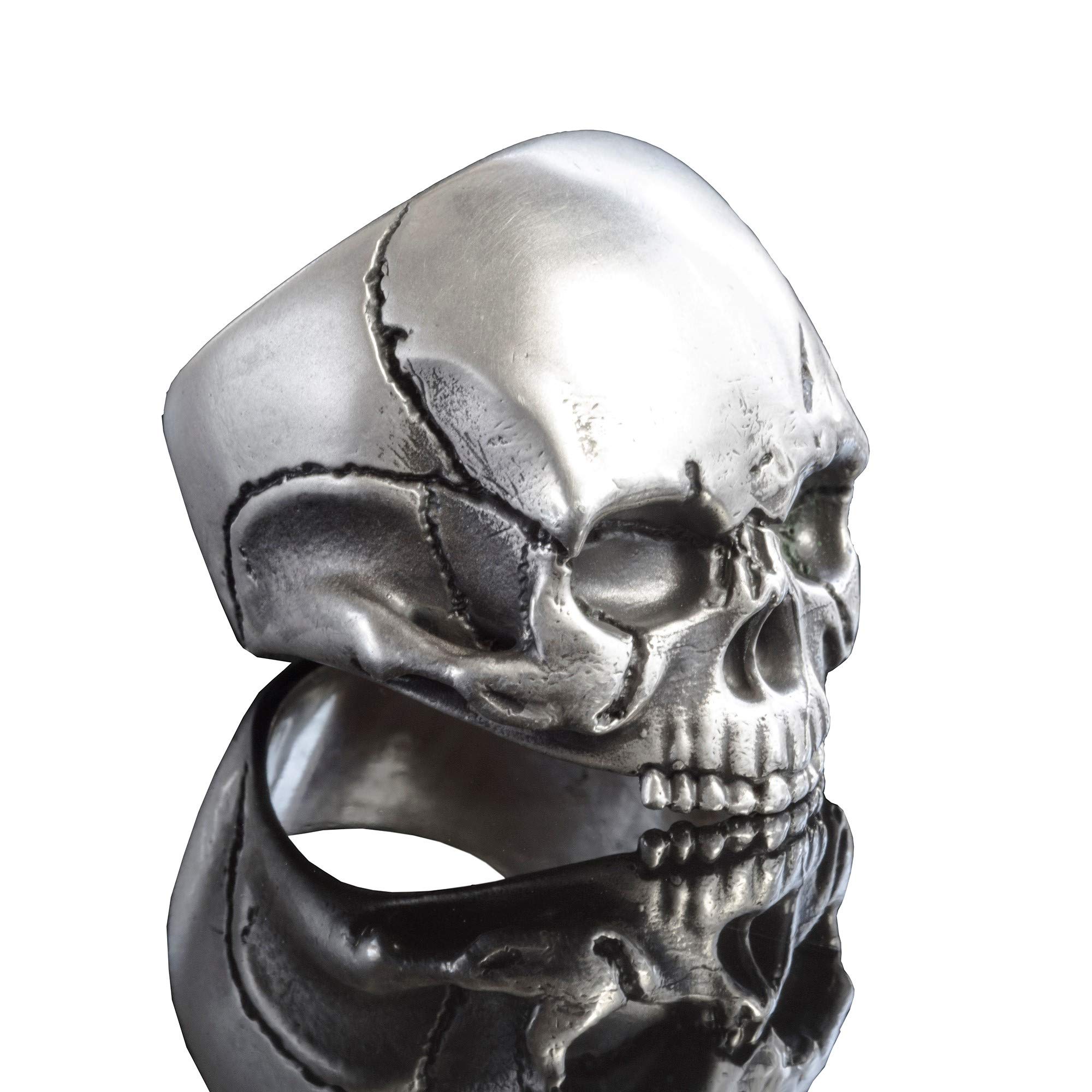 Keith Richards Inspired Dead Ringers Artisan Handcrafted Sterling Silver Skull Ring - Special Edition Gothic Jewelry for Men & Women, Perfect for Rock Concerts, Halloween Costumes & Biker Fashion