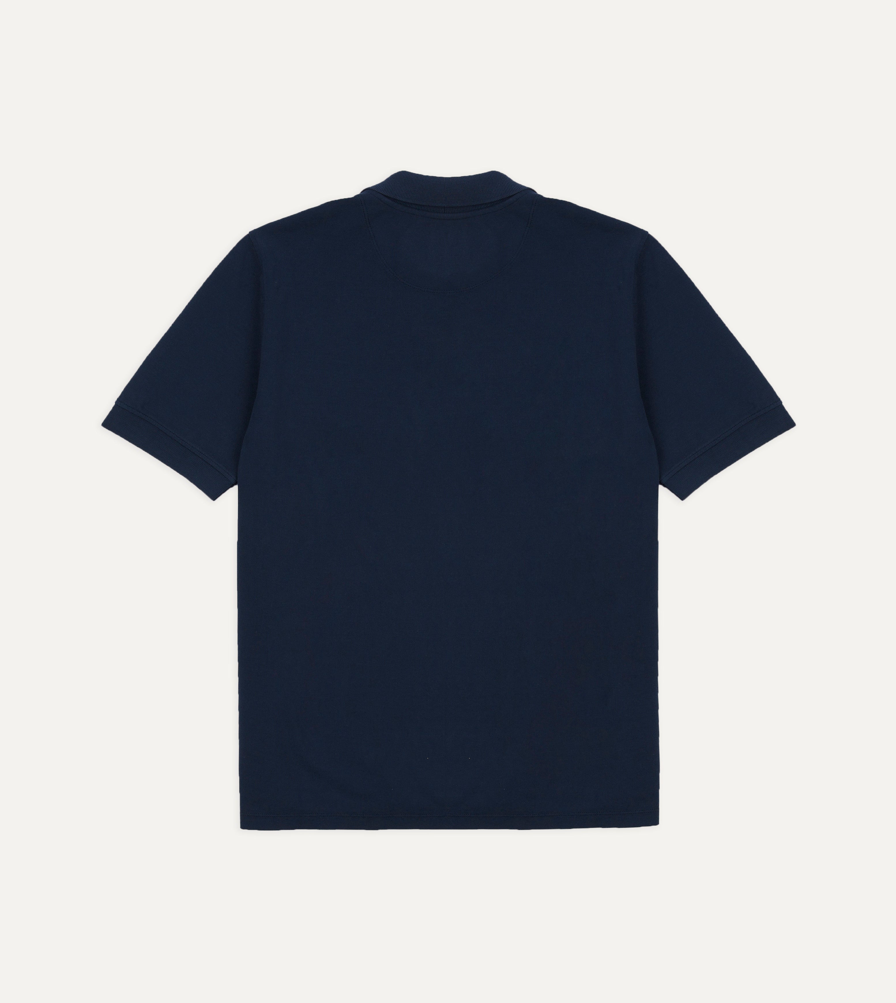 Premium Dark Navy Piqué Cotton Polo Shirt for Men - Breathable & Comfortable Casual Wear for Golf, Office & Outdoor Activities