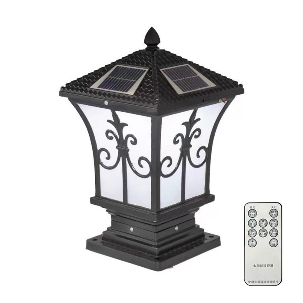 AIZHIYI Solar Powered LED Outdoor Pillar Lights - Waterproof Garden Column Lanterns for Pathway, Patio, Yard, Fence Decoration (Set of 2) - Perfect for Landscape Lighting, Backyard, Driveway & Wedding Decor