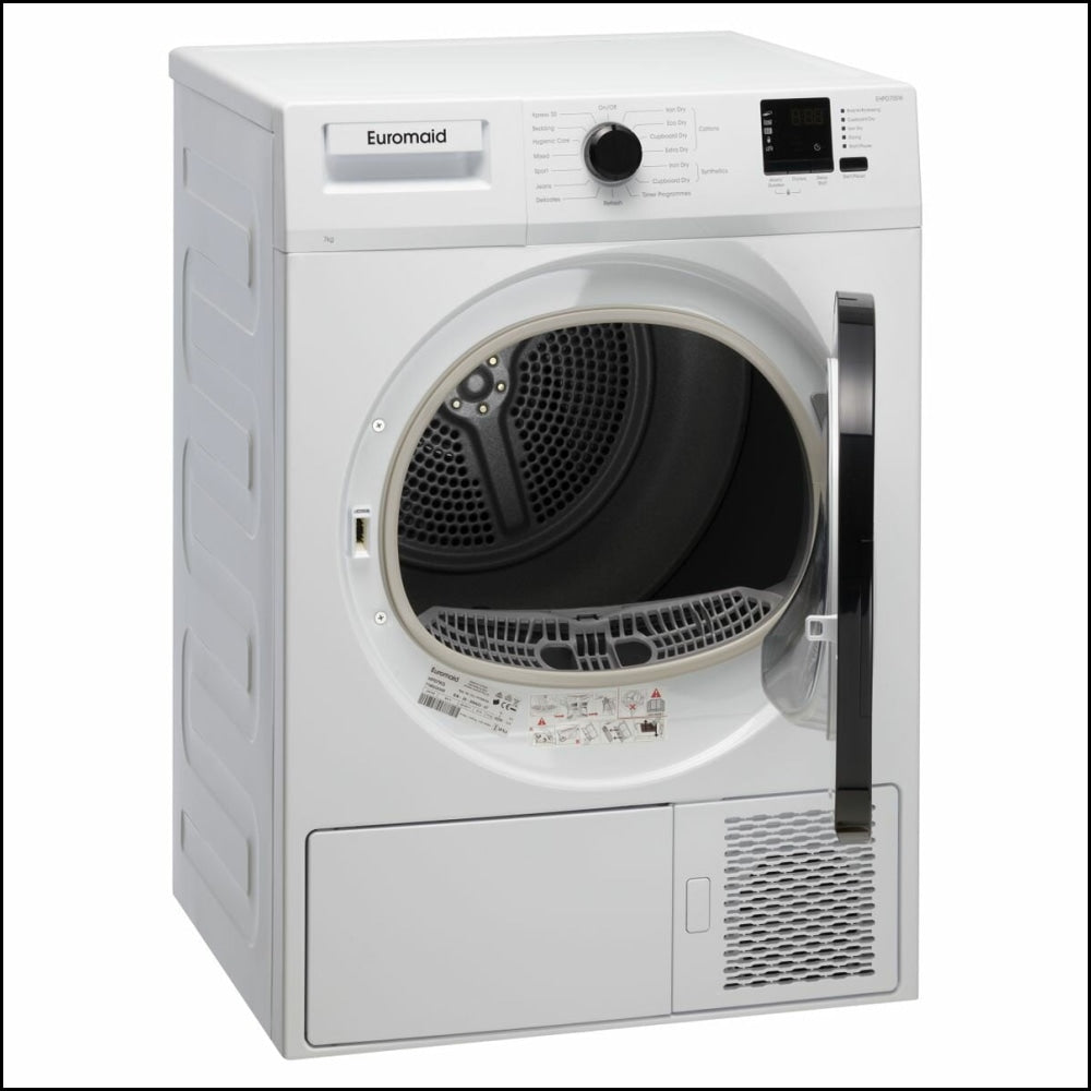 Euromaid EHPD700W 7kg Energy Efficient Heat Pump Dryer - Compact & Quiet Laundry Solution for Apartments, Small Homes & RVs