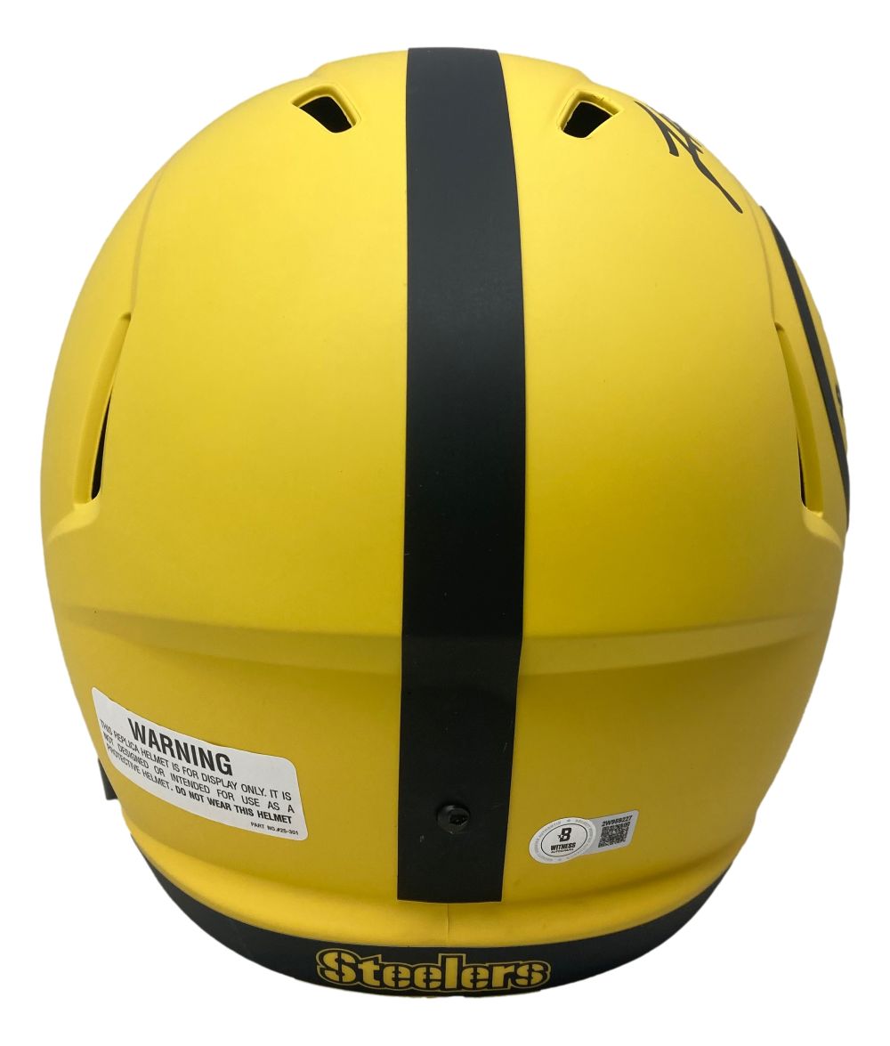 James Harrison Autographed Pittsburgh Steelers FS Rave Speed Replica Football Helmet with Certificate of Authenticity - Perfect for Sports Memorabilia Collectors and Steelers Fans Display