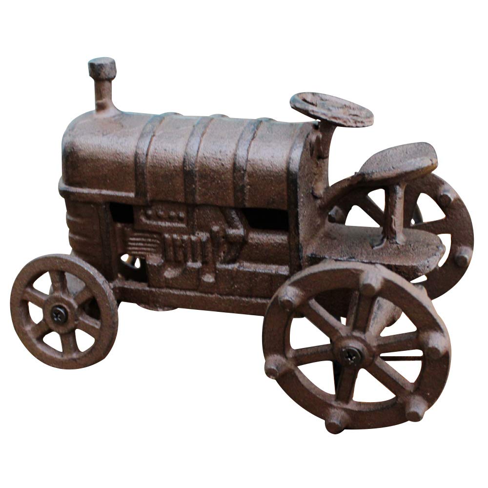 Vintage Metal Iron Tractor Model - Retro Farmhouse Decor, Handcrafted Home Accessories & Unique Gift Idea for Farmers, Collectors | Perfect for Shelf Display, Office Desk Decor, Rustic Wedding Centerpiece