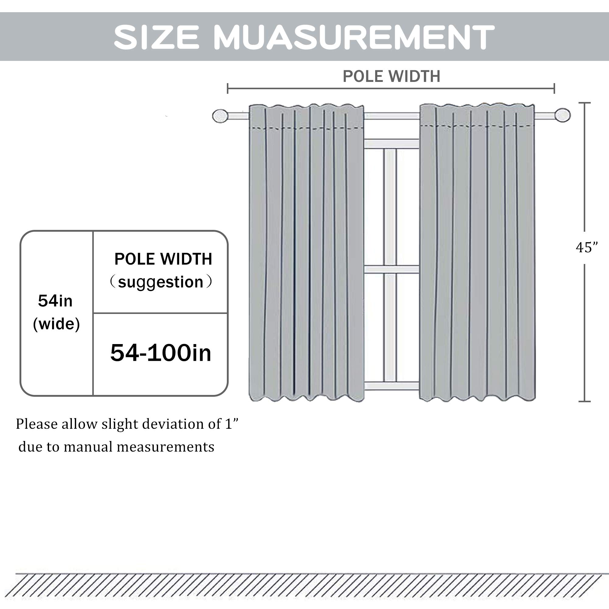 Dualife Dark Purple Blackout Curtains for Bedroom & Living Room - 54x45 Inch Thermal Insulated Soundproof Window Drapes with Rod Pocket, Set of 2 Panels (Grape Purple) - Perfect for Small Windows, Home Theater, Nursery & Office Privacy