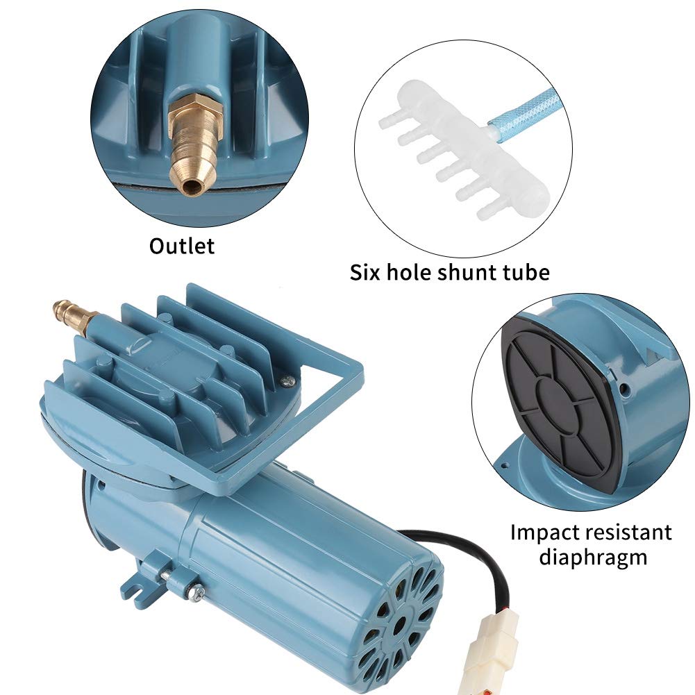 12V 35W Adjustable Aquarium Air Pump - Quiet Aerator for Fish Tanks, Ponds & Aquaculture | Perfect for Oxygenation in Home Aquariums, Outdoor Ponds & Fish Farms