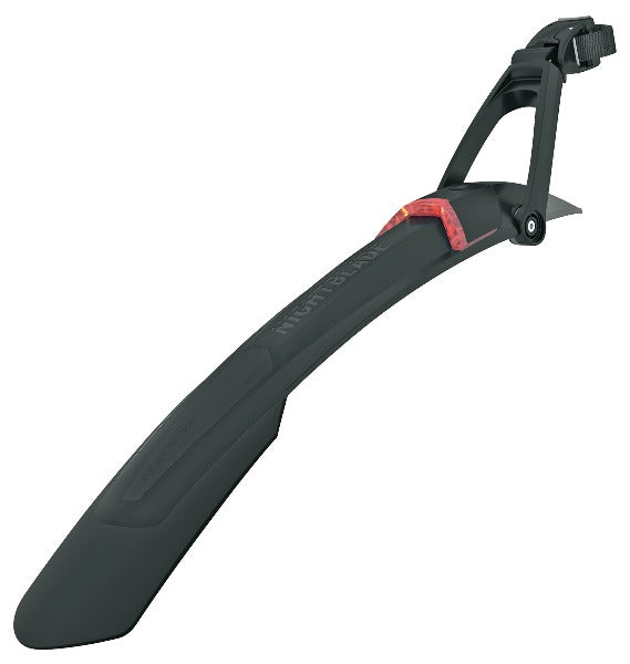 Nightblade Quick Release Rear Bike Fender with LED Light - Waterproof Cycling Mudguard for Mountain & Road Bikes - Perfect for Night Riding and Wet Conditions