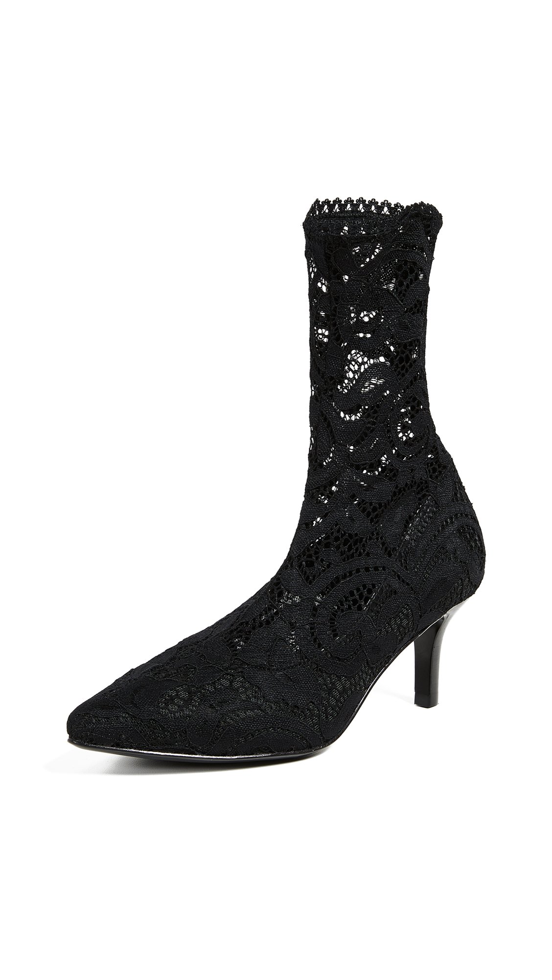 Opening Ceremony Women's Queen Lace Booties - Black Ankle Boots for Women | Elegant Wedding, Party & Evening Wear Shoes