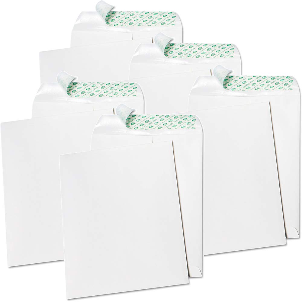 5 Pack Quality Park Tech-No-Tear Catalog Envelopes - 9x12 Inches, White (100 Count) - Durable Mailing Envelopes for Business Documents, Invoices & Marketing Materials