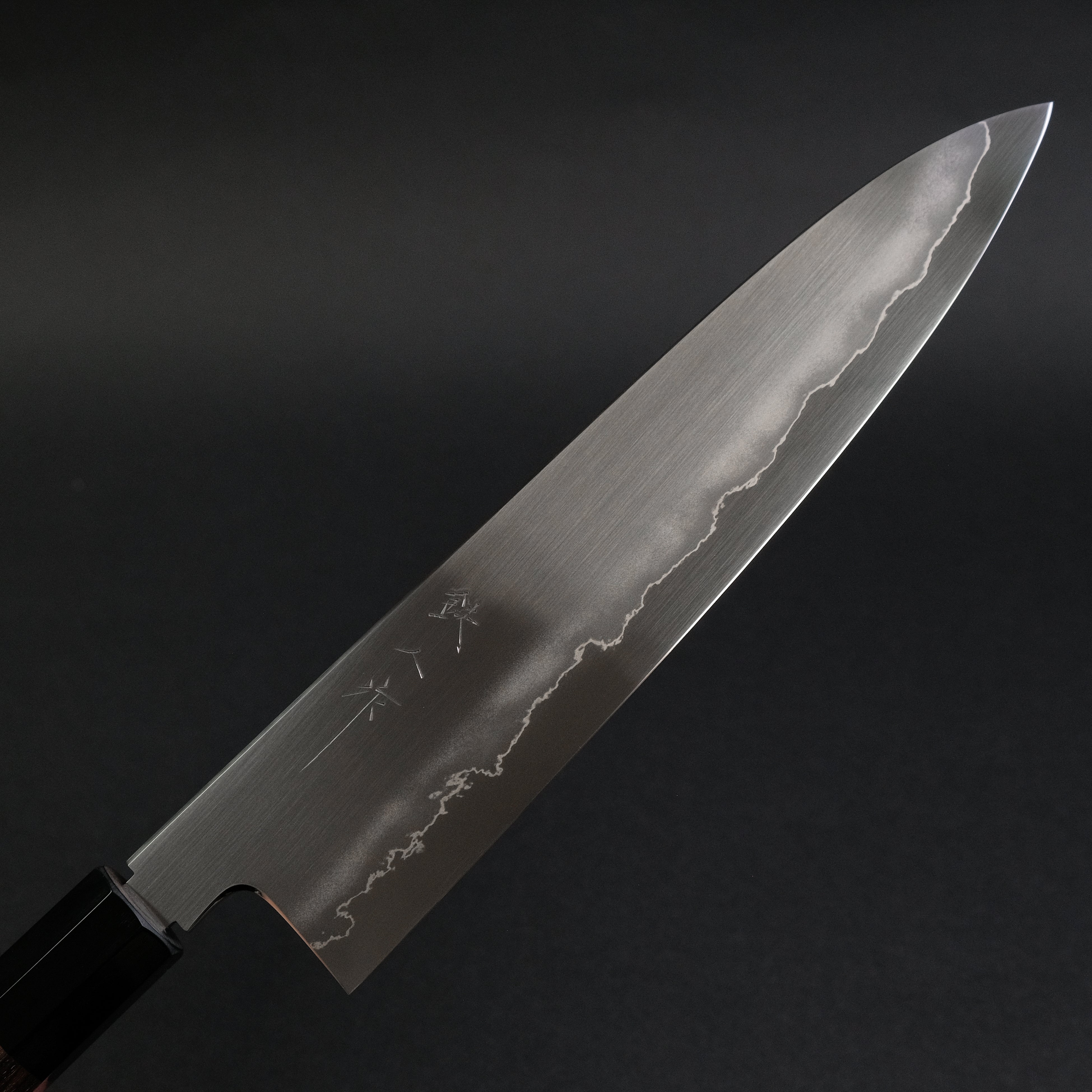 Tetsujin Silver #3 Ukiba Gyuto 240mm Japanese Chef Knife with Taihei Makassar Ebony Handle - Perfect for Sushi, Meat Cutting & Professional Kitchen Use