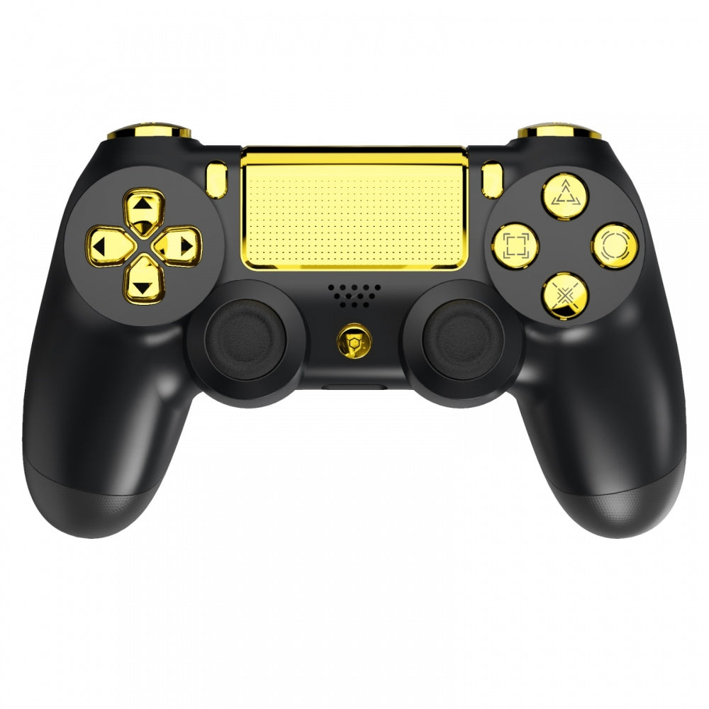 eXtremeRate Chrome Gold PS4 Controller Buttons - Full Set Replacement for PS4 Slim & PS4 Pro (CUH-ZCT2) | Compatible with DTFS LED Kit | Perfect for Gaming Enthusiasts & Custom Mods (Model: SP4J0503)