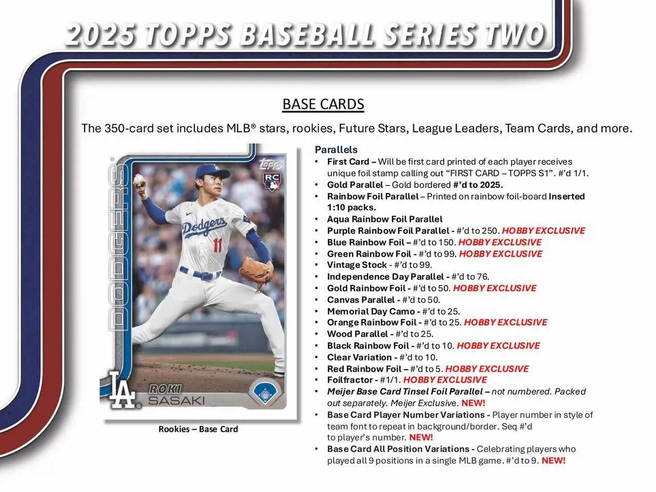 2025 Topps Series 2 Baseball Hobby Pack - Single Pack | Authentic MLB Trading Cards for Collectors | Perfect for Sports Memorabilia Collections & Fantasy Baseball Enthusiasts
