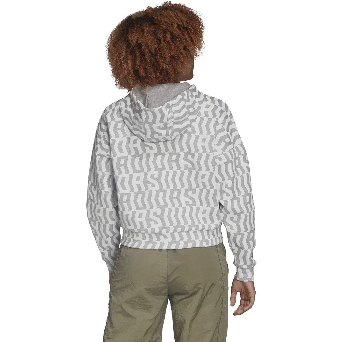 Adidas Women's All Over Print Full-Zip Hoodie - Stylish Fleece Jacket for Casual Wear, Gym & Outdoor Activities