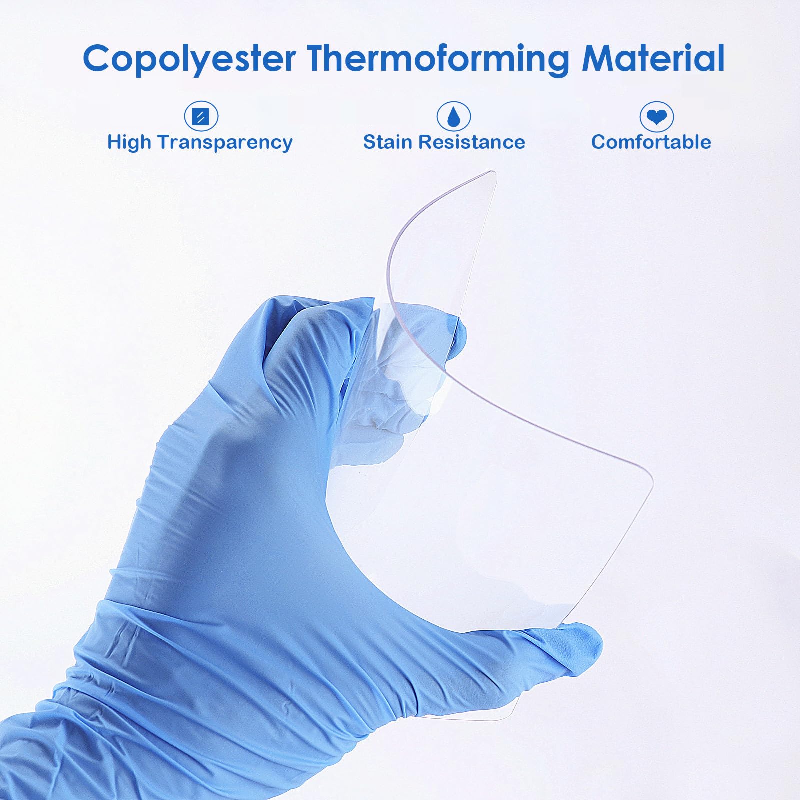 JMU Dental Vacuum Forming Sheets - 0.75mm Clear Copolyester Thermoforming Material (5pcs, 5
