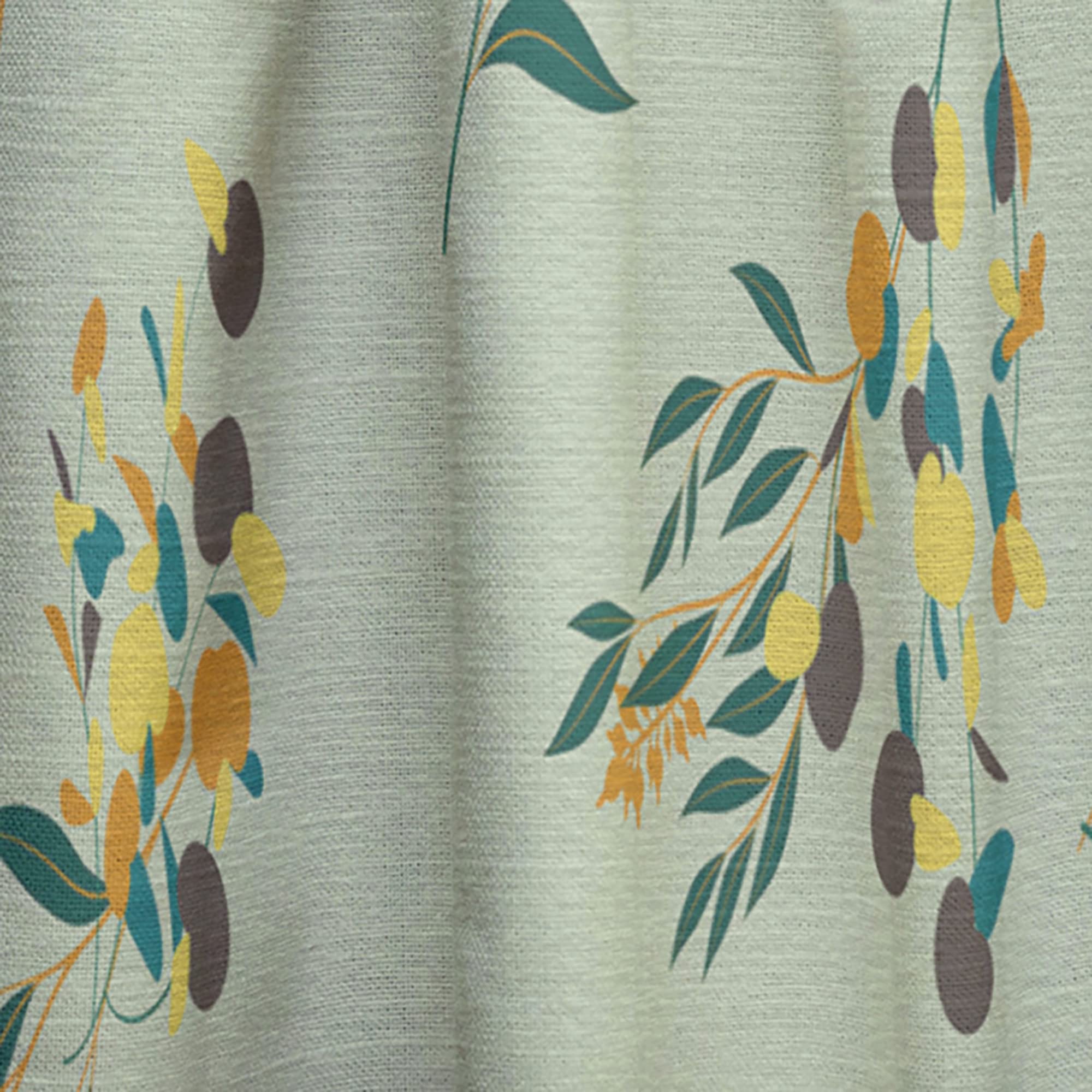 DesignQ Thermal Insulated Floral Curtains - Bright Eucalyptus Pattern III - 52x120 Single Panel for Bedroom & Living Room - Energy Saving & Blackout Drapes for Home Decor