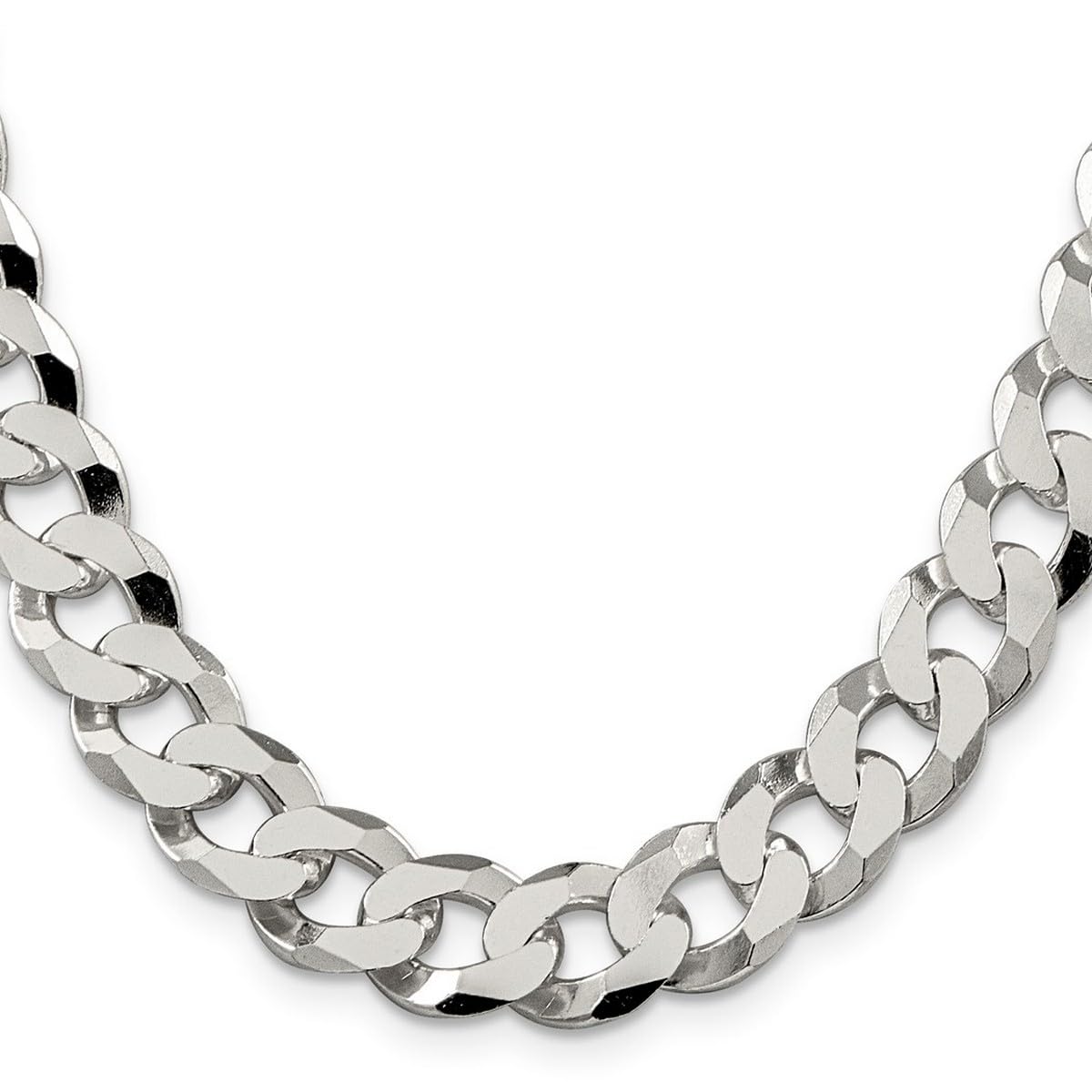 925 Sterling Silver Flat Close Curb Chain Necklace for Women & Men - Adjustable Lengths 16