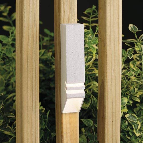 Kichler 15066WHT White Textured Single Light Deck Rail Mount Outdoor Lighting - Perfect for Patio, Porch, and Backyard Deck Illumination