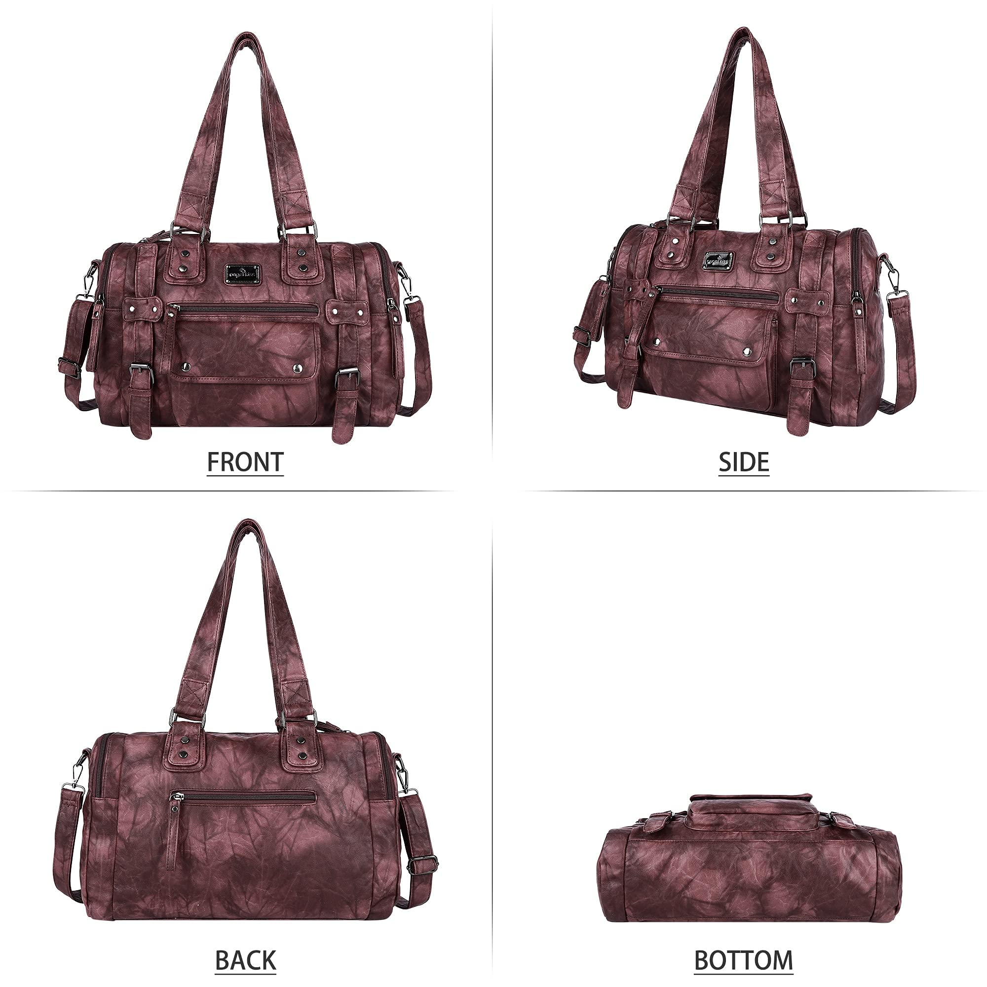 Angelkiss Women's Soft Leather Handbags - Hobo, Satchel, Shoulder & Crossbody Bags for Work, Travel & Everyday Use