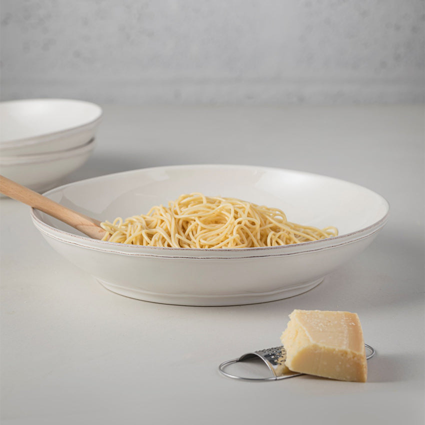 Casafina Fontana White Pasta Bowl - Large Ceramic Serving Dish for Spaghetti, Salad & Soup - Perfect for Family Dinners & Entertaining Guests