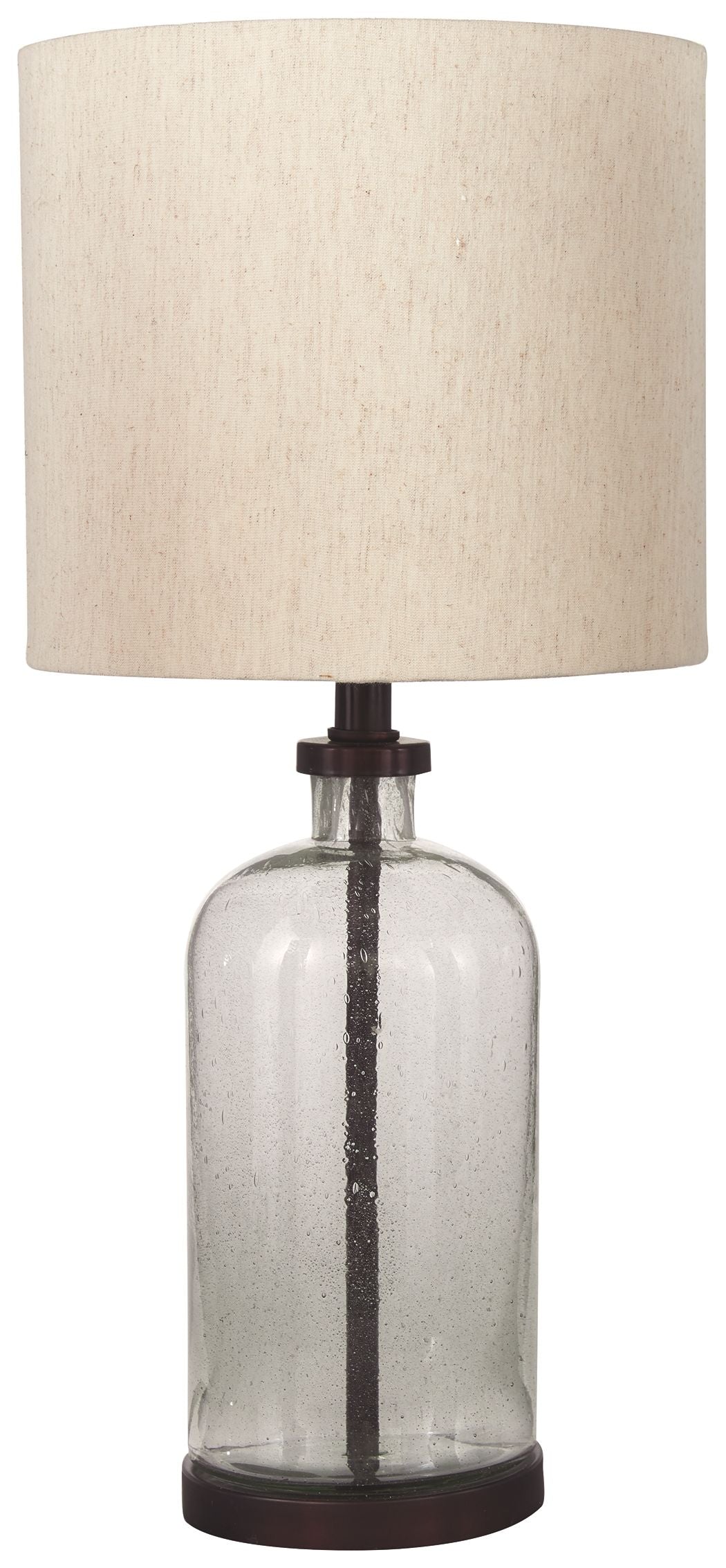 Bandile Clear/Bronze Finish Glass Table Lamp - Modern Home & Office Lighting for Living Room, Bedroom, or Study