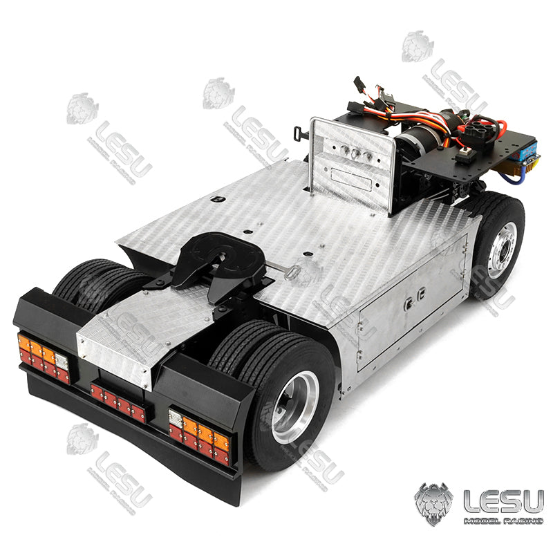 BEST SELLING LESU 1/14 Scale Metal 4x4 RC Truck Chassis Kit - Compatible with TAMIYA Tractor Trucks, Includes 27T Motor, ESC, Servo & LED Lights - Perfect for Off-Road RC Racing and Crawling Adventures