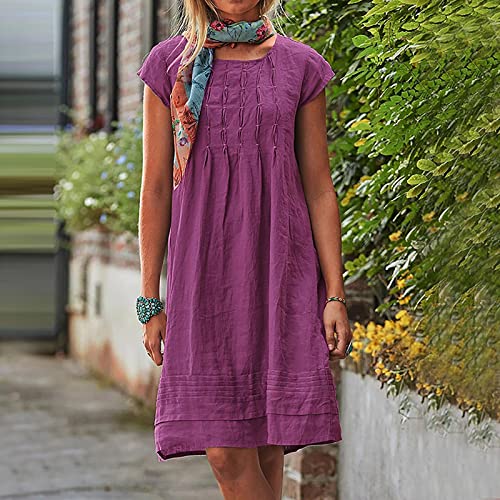 Linen Dress Purple