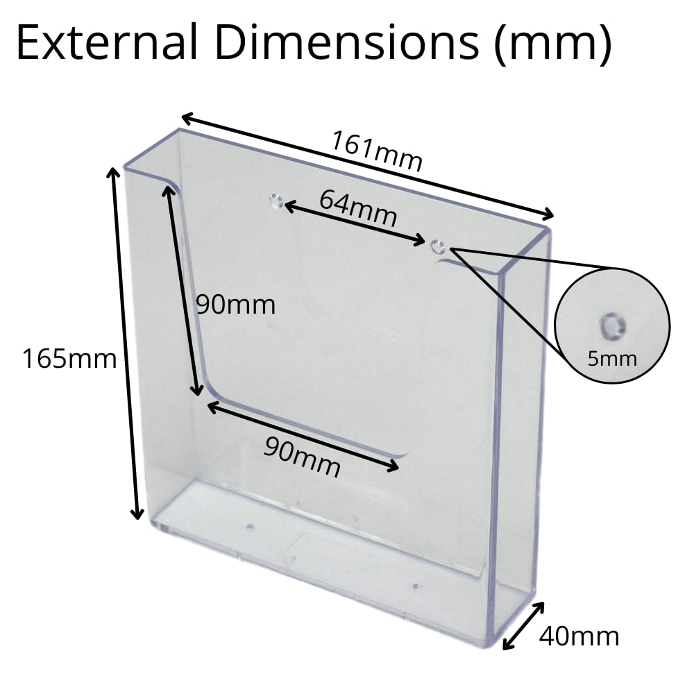 A5 Portrait Wall Mounted Leaflet Holder - Menu Display Stand with Clear Pockets for Restaurants, Cafes, Offices & Retail Stores - Durable Acrylic Document Organizer for Brochures, Flyers & Business Cards