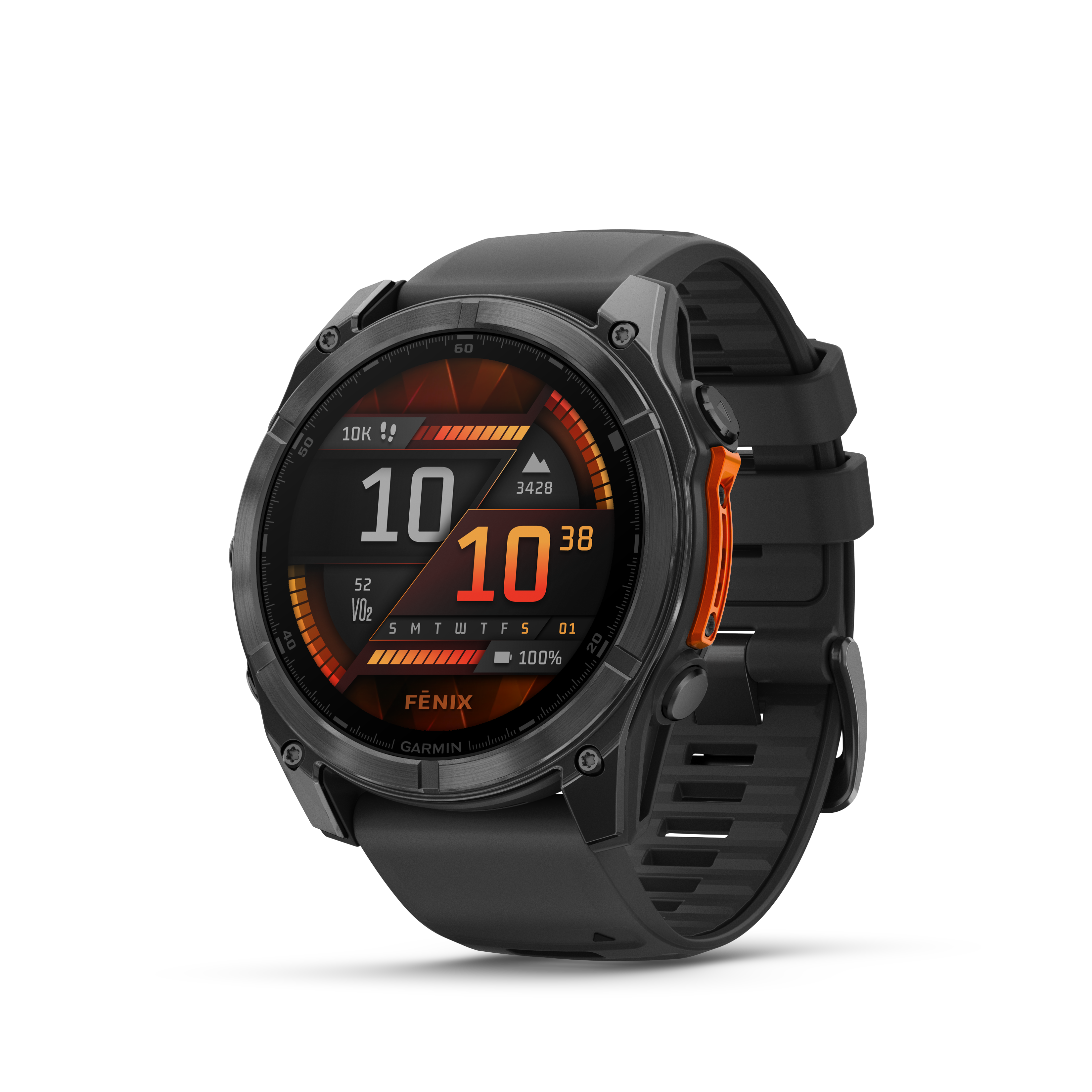 Garmin Fenix 8 AMOLED 51mm Slate Gray Smartwatch with Black Silicone Band - GPS, Heart Rate Monitor & Fitness Tracker for Outdoor Sports & Daily Activities