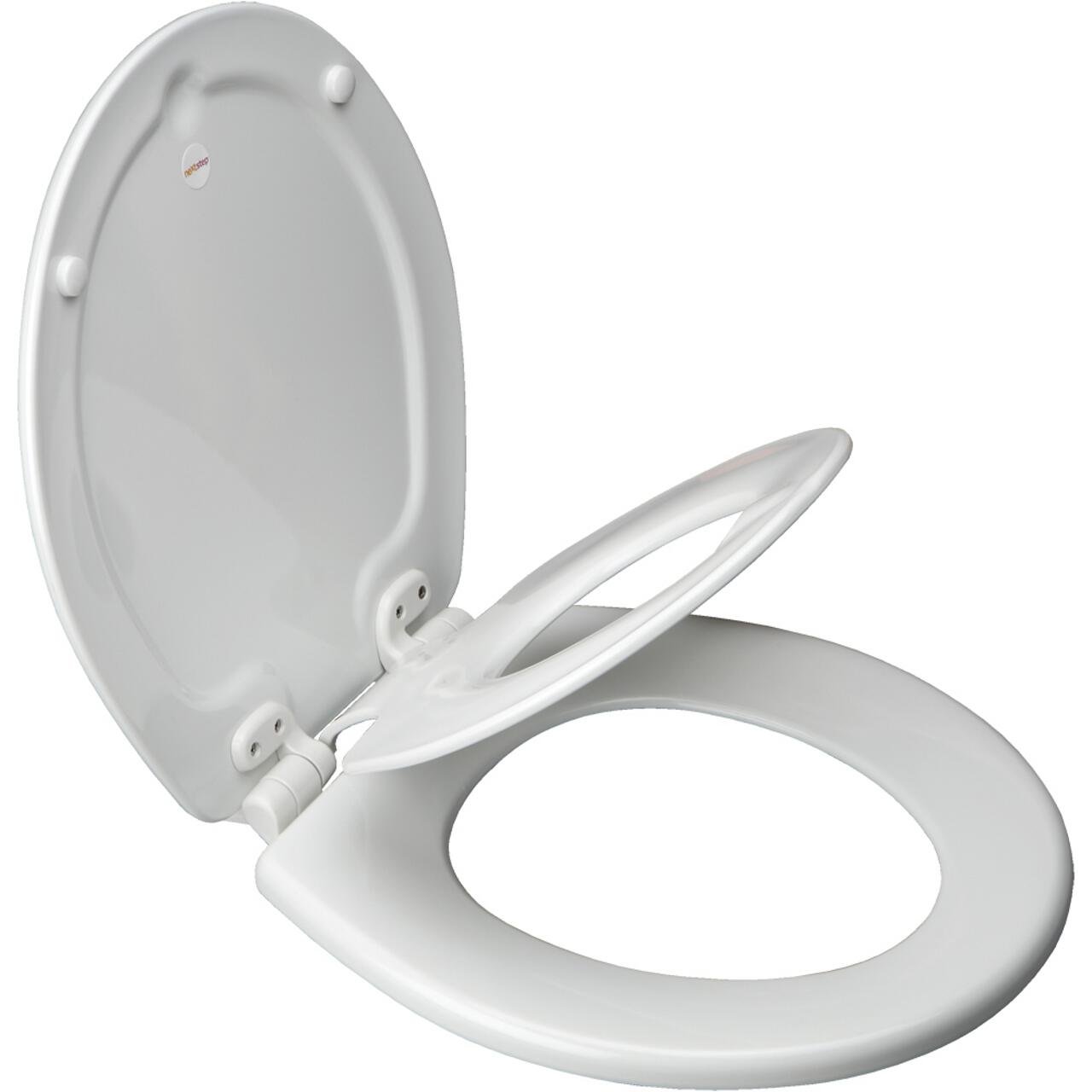 Bemis 483SLOW Round NextStep White Slow Closing Toilet Training Seat for Toddlers - Easy Installation & Safe Bathroom Use for Kids