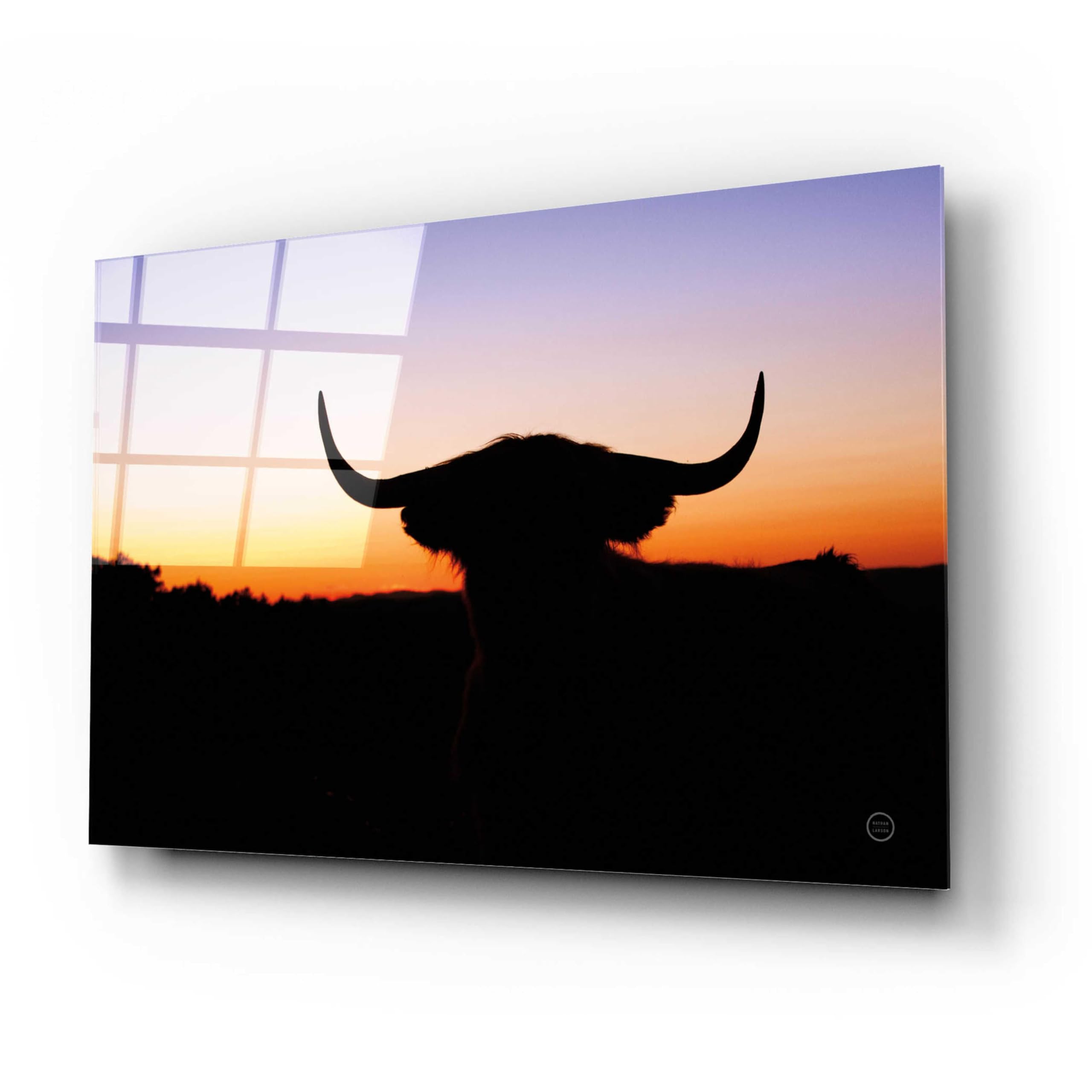 Epic Art 'Bull Set' by Nathan Larson - Premium Acrylic Glass Wall Art, 24x16 Inches - Modern Home & Office Decor for Living Room, Bedroom, or Workspace